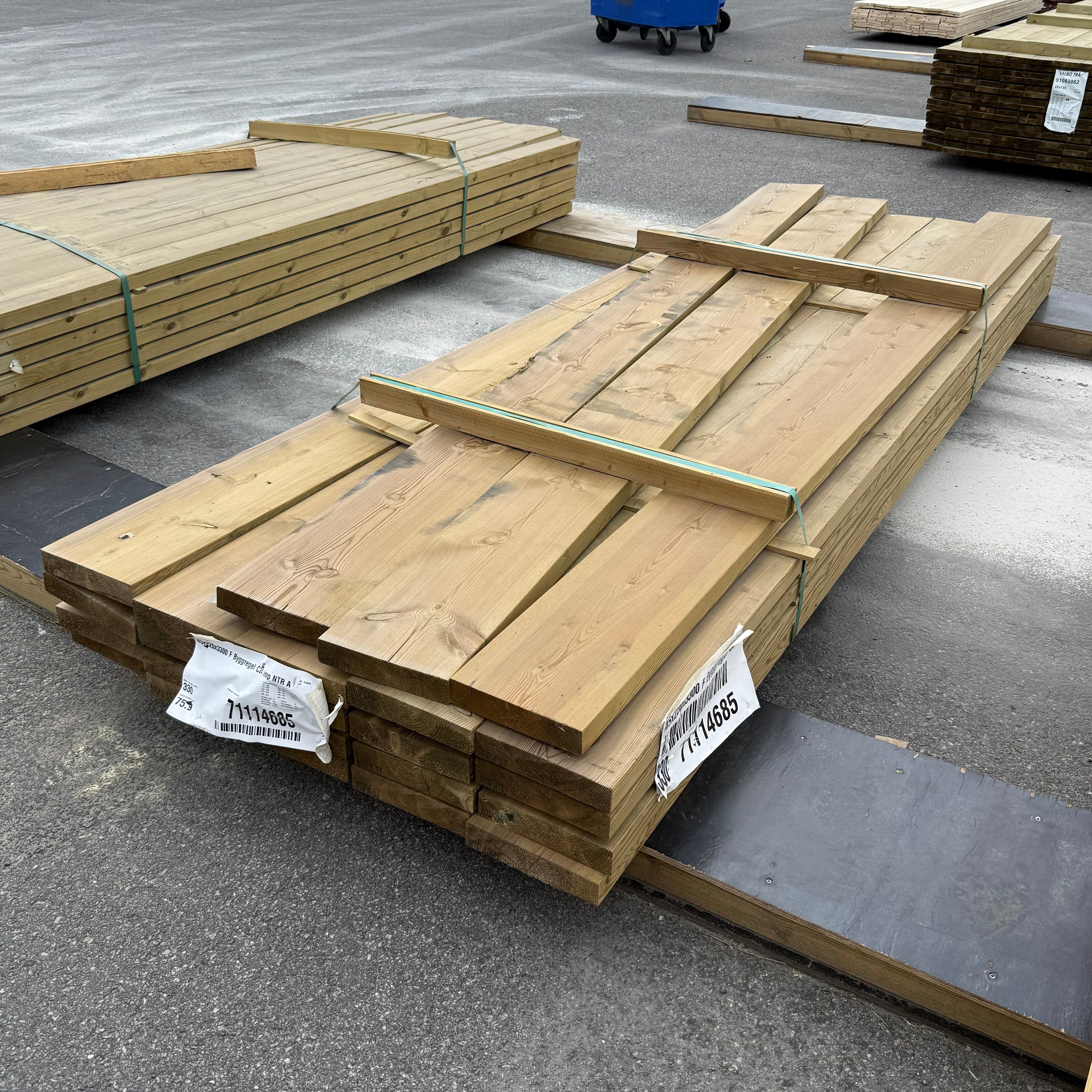 Paket Tryckimpregnerade Reglar 45x220mm 3.30m 23st NTR-A