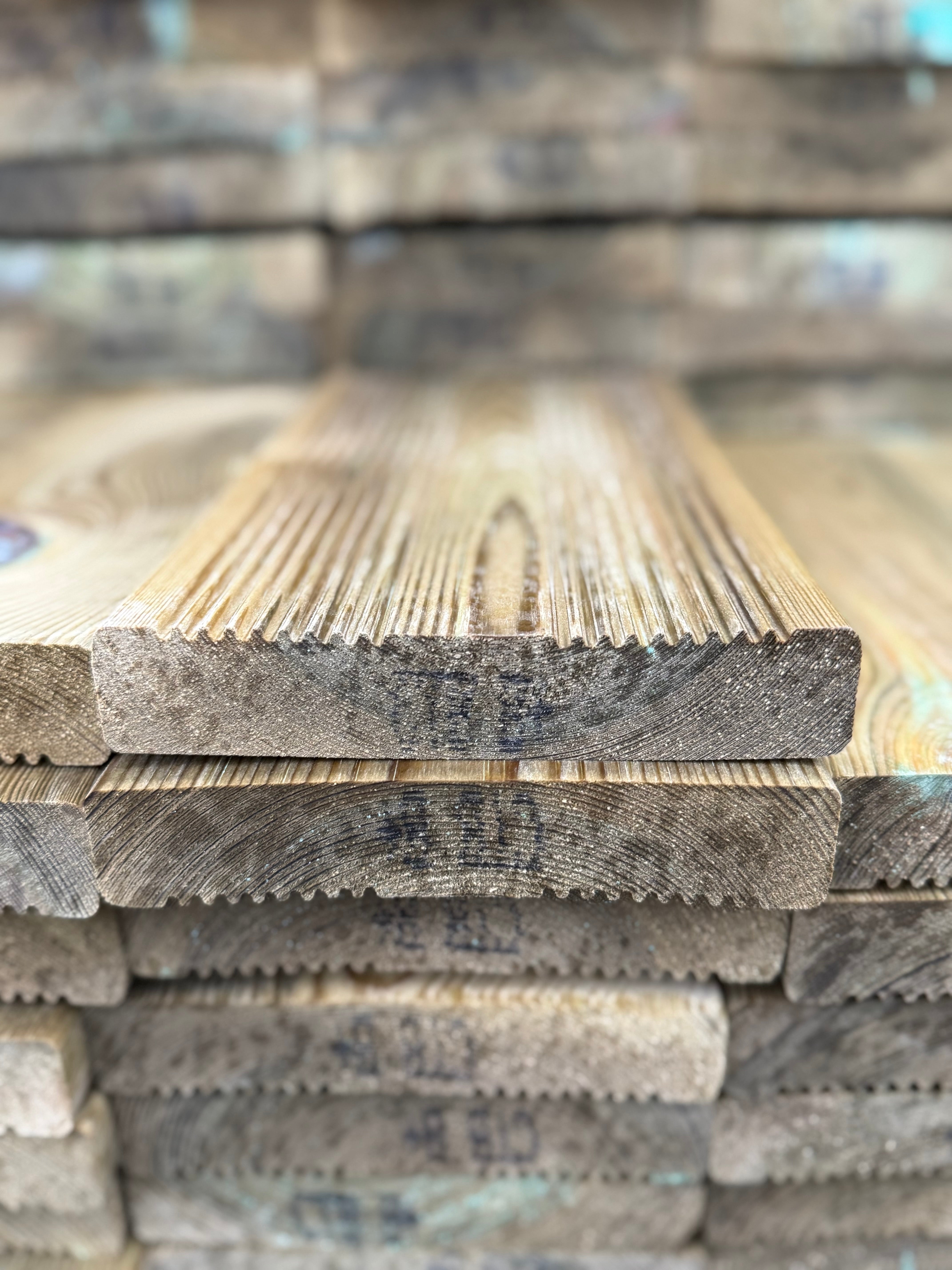 Tryckimpregnerad Rillad Trall 27x145 – 245 st, 3,6-4,20m (B-sortering)