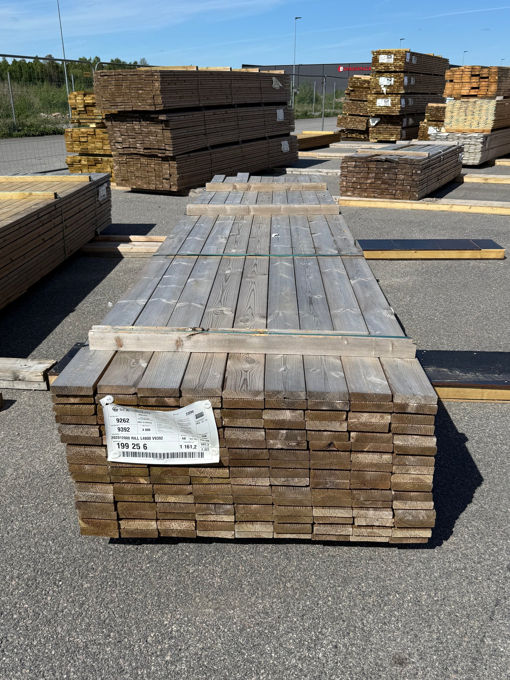 Paket Tryckimpregnerad Rillad Trall 28x120mm, 144st 4.80m