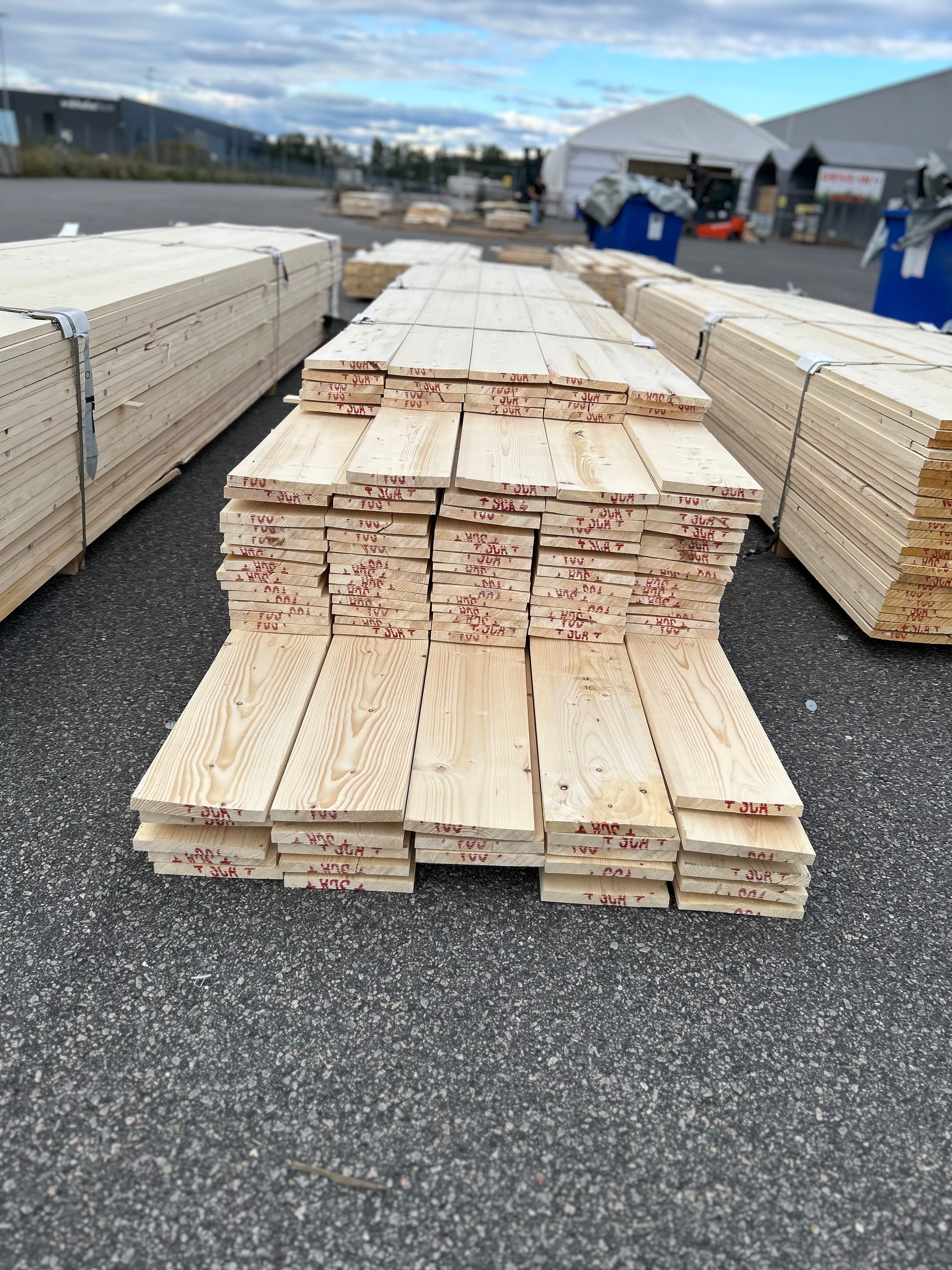 Paket Finsågad Panel 22x195mm 112st 4.20–5.40m – Andra sortering