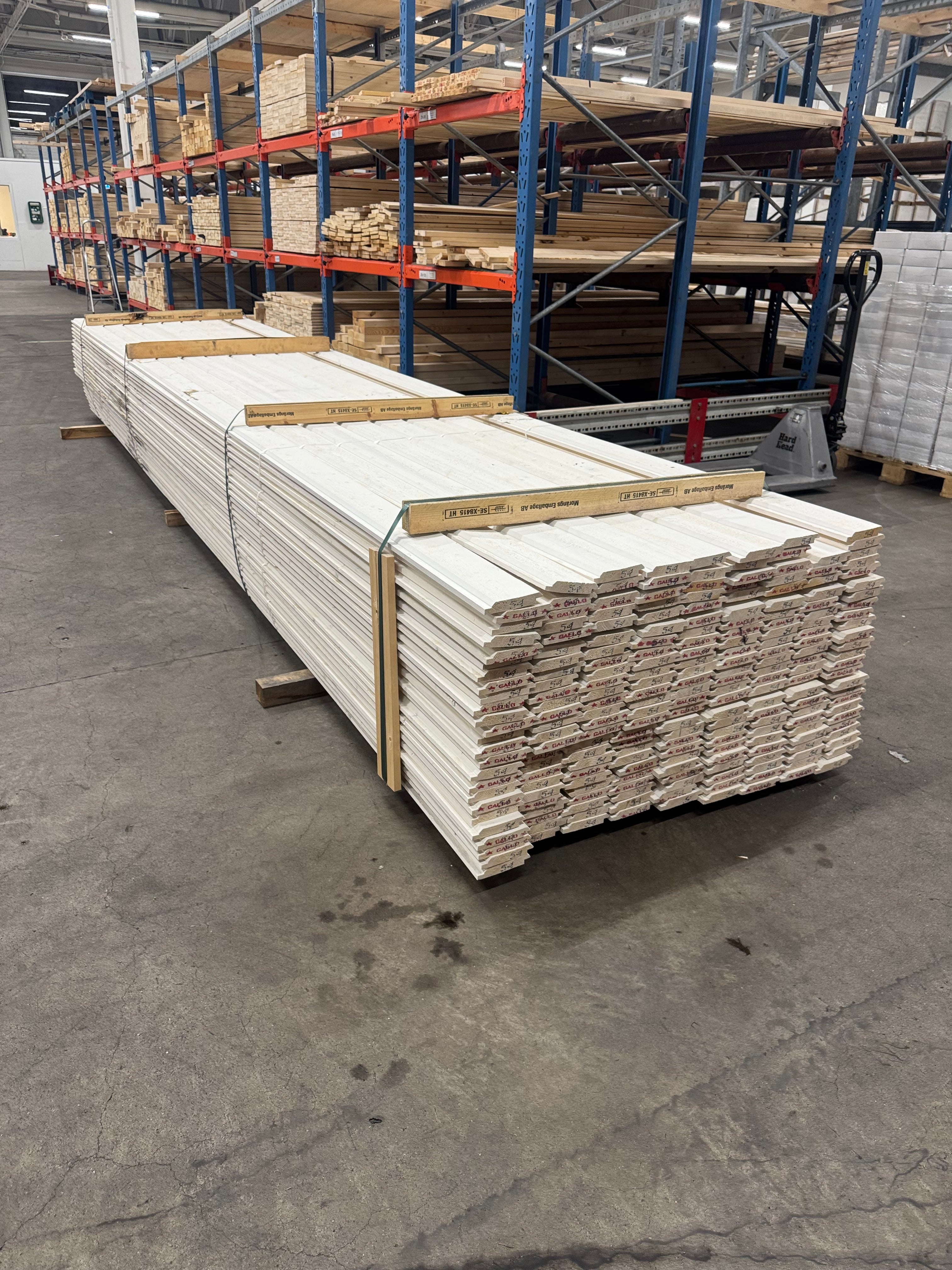 Paket Ytterpanel Dubbelfas 22x120mm – 220 st 5,40 m (Grundmålad vit)