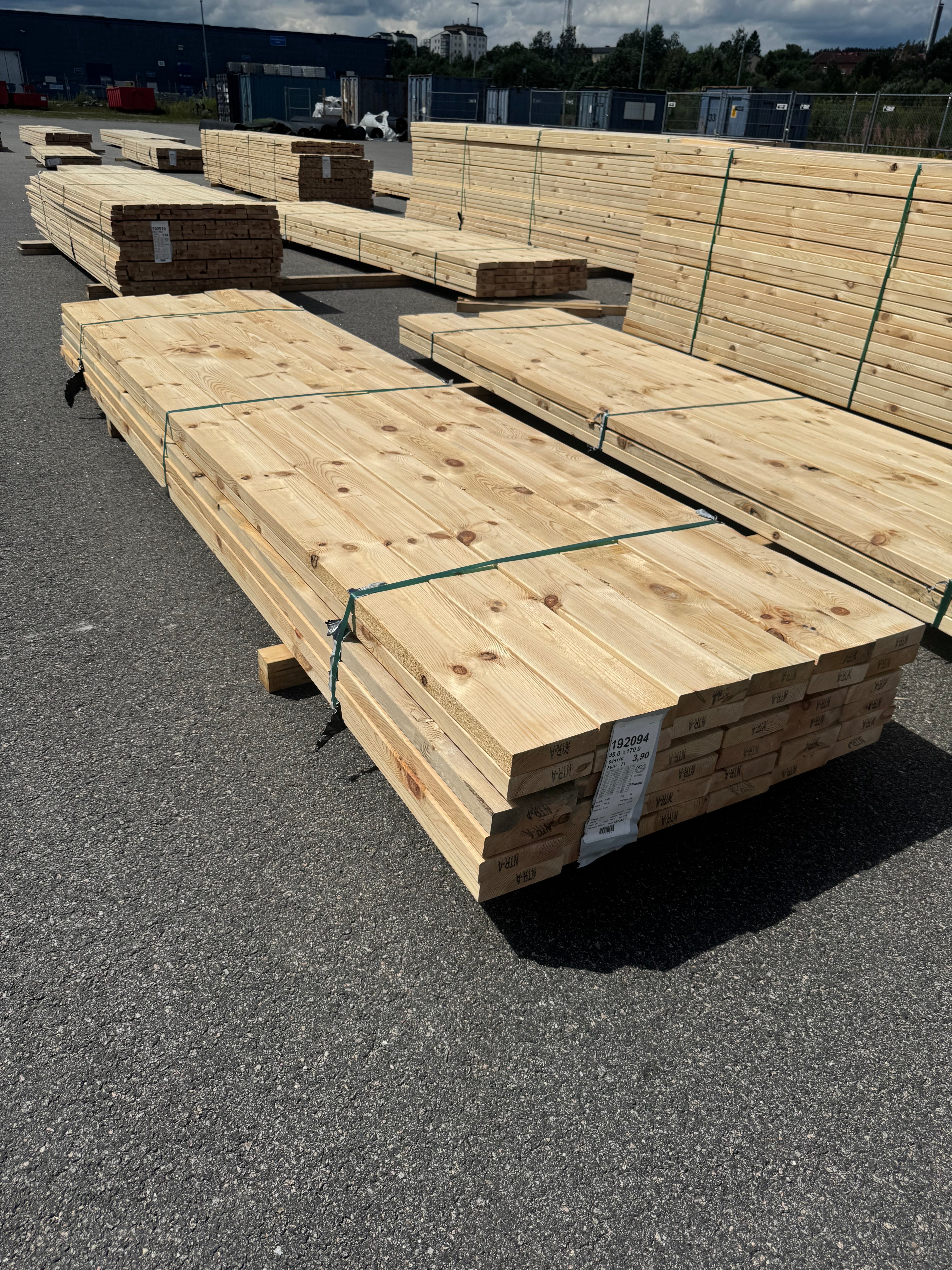 Paket Reglar 45x170 – 36 st (3,90 m, furu)