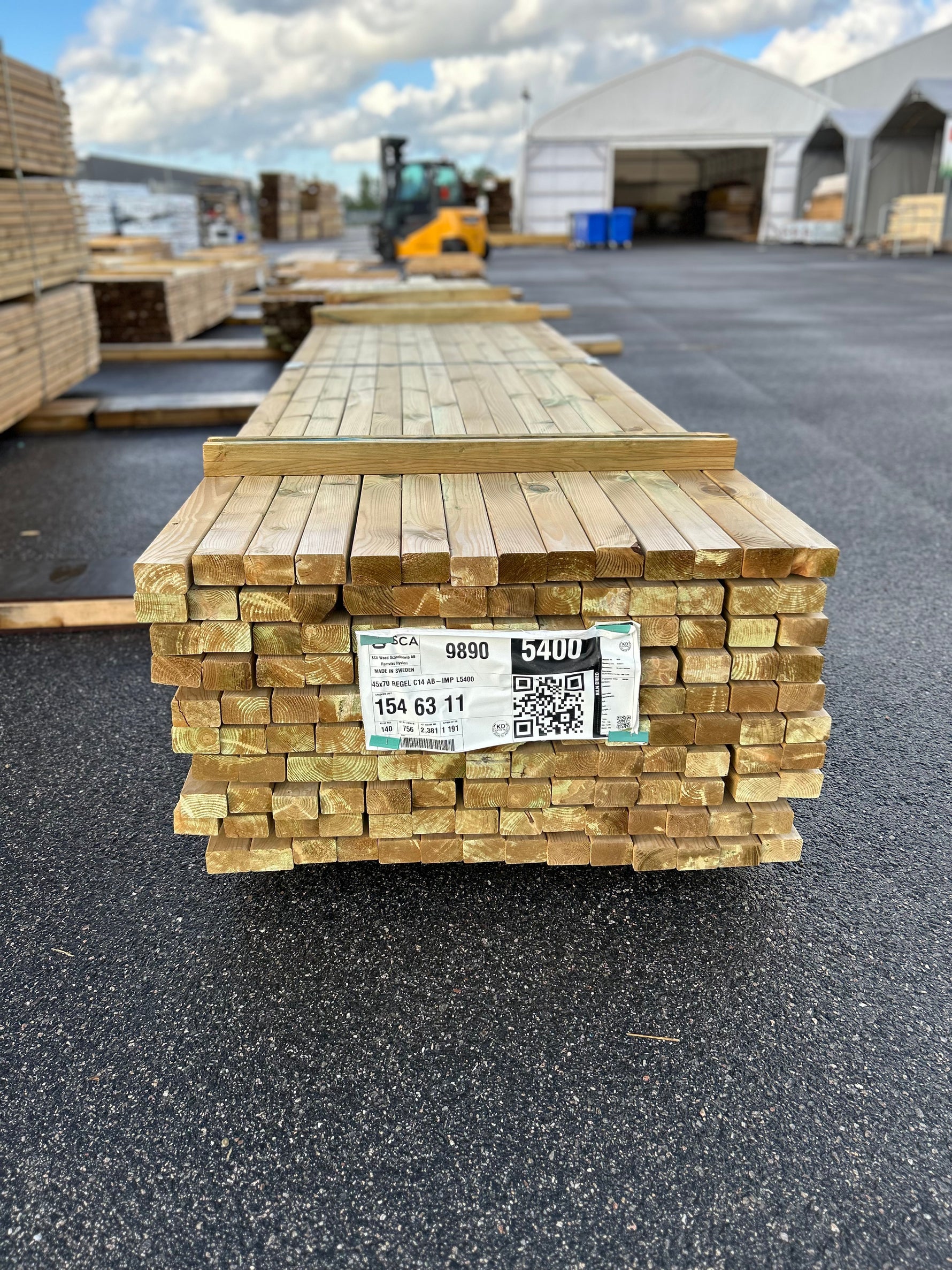 Paket Tryckimpregnerade Reglar 45x70mm, 140st 5.40m