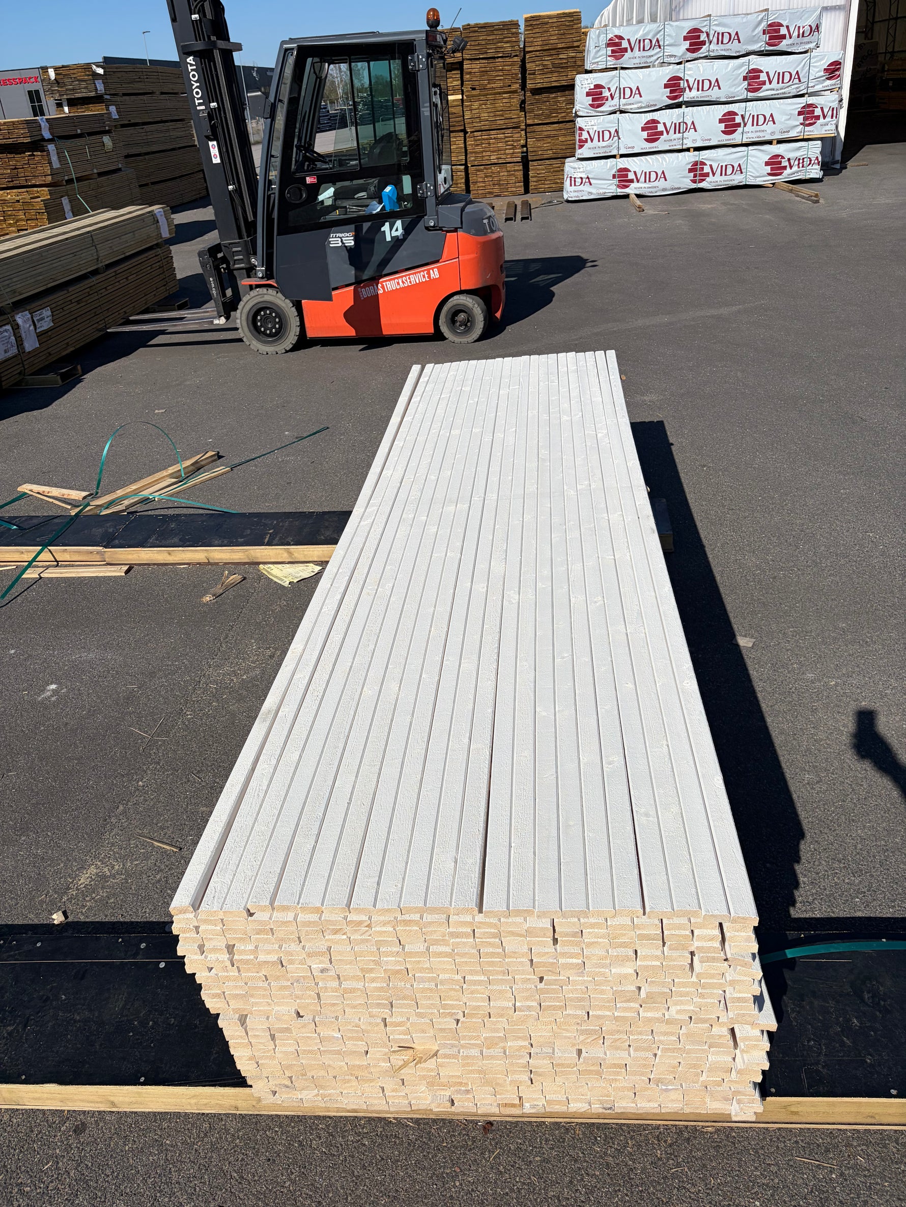 Parti Lockläkt 22x45mm, 528st 3.6m- Grundmålade