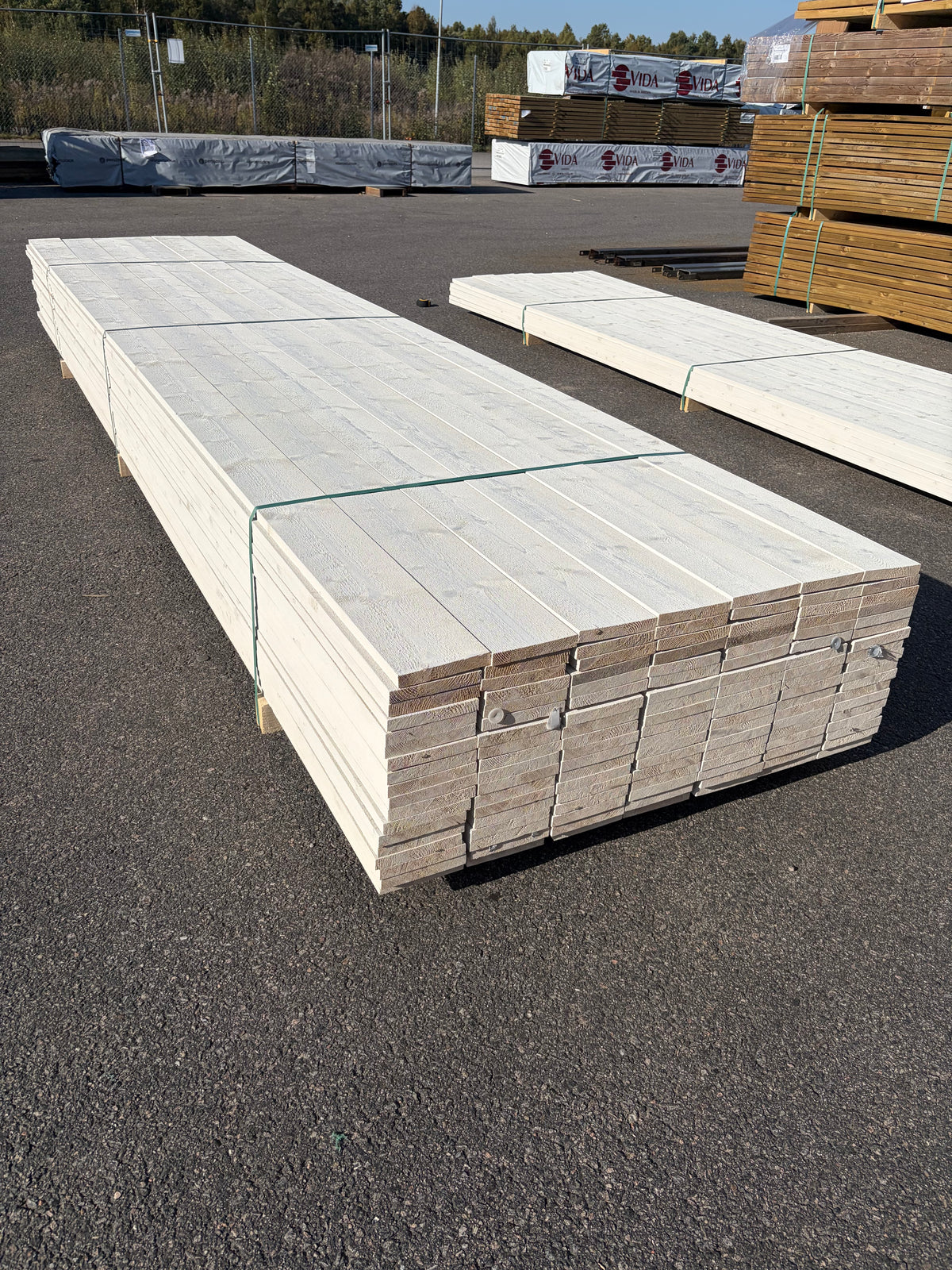 Paket Finsågad ytterpanel 22×145 mm 4,50 m – Vit Grundmålad, 126 st