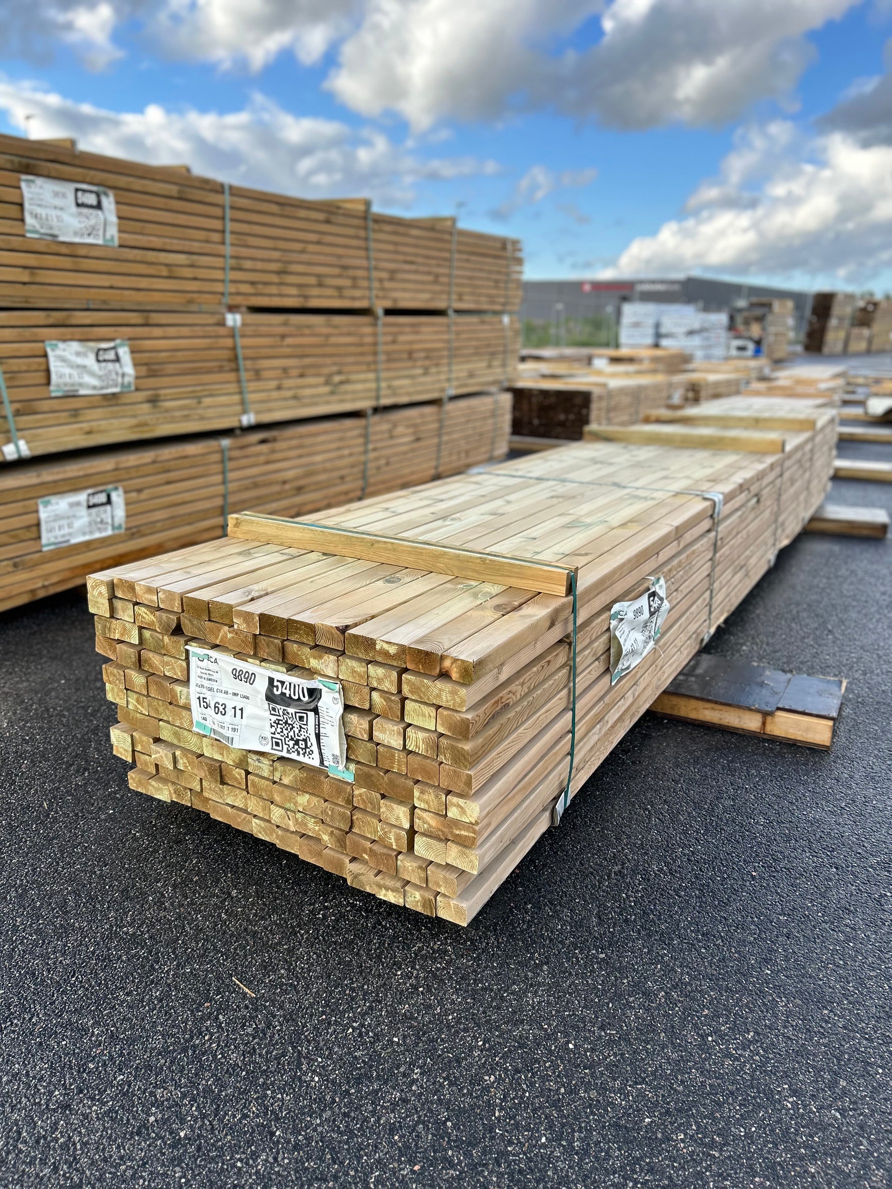 Paket Tryckimpregnerade Reglar 45x70mm, 140st 5.40m