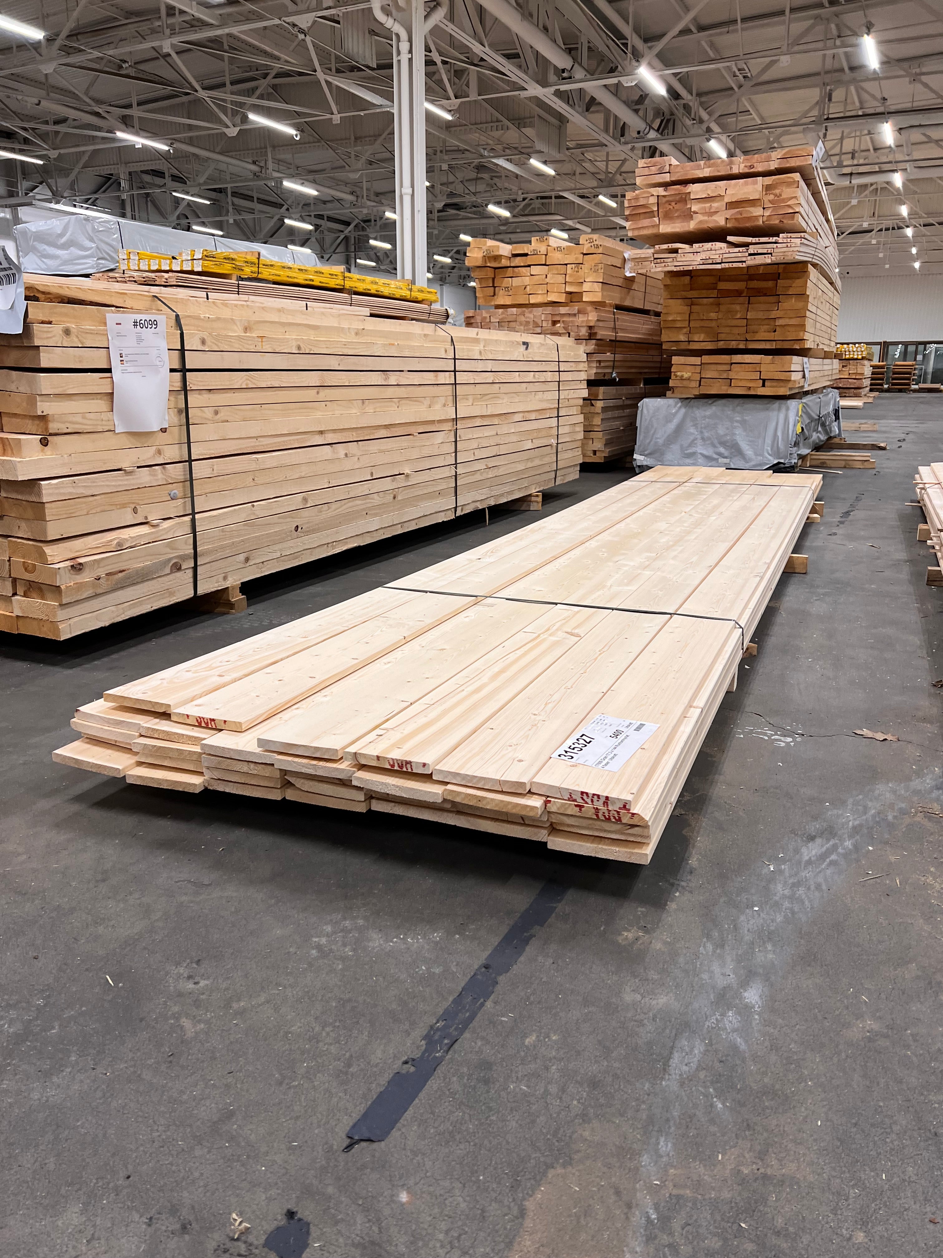 Paket Brädor Runtomhyvlat 17,3x144mm – 34 st (4,50–5,10 m, Utskott, Gran)