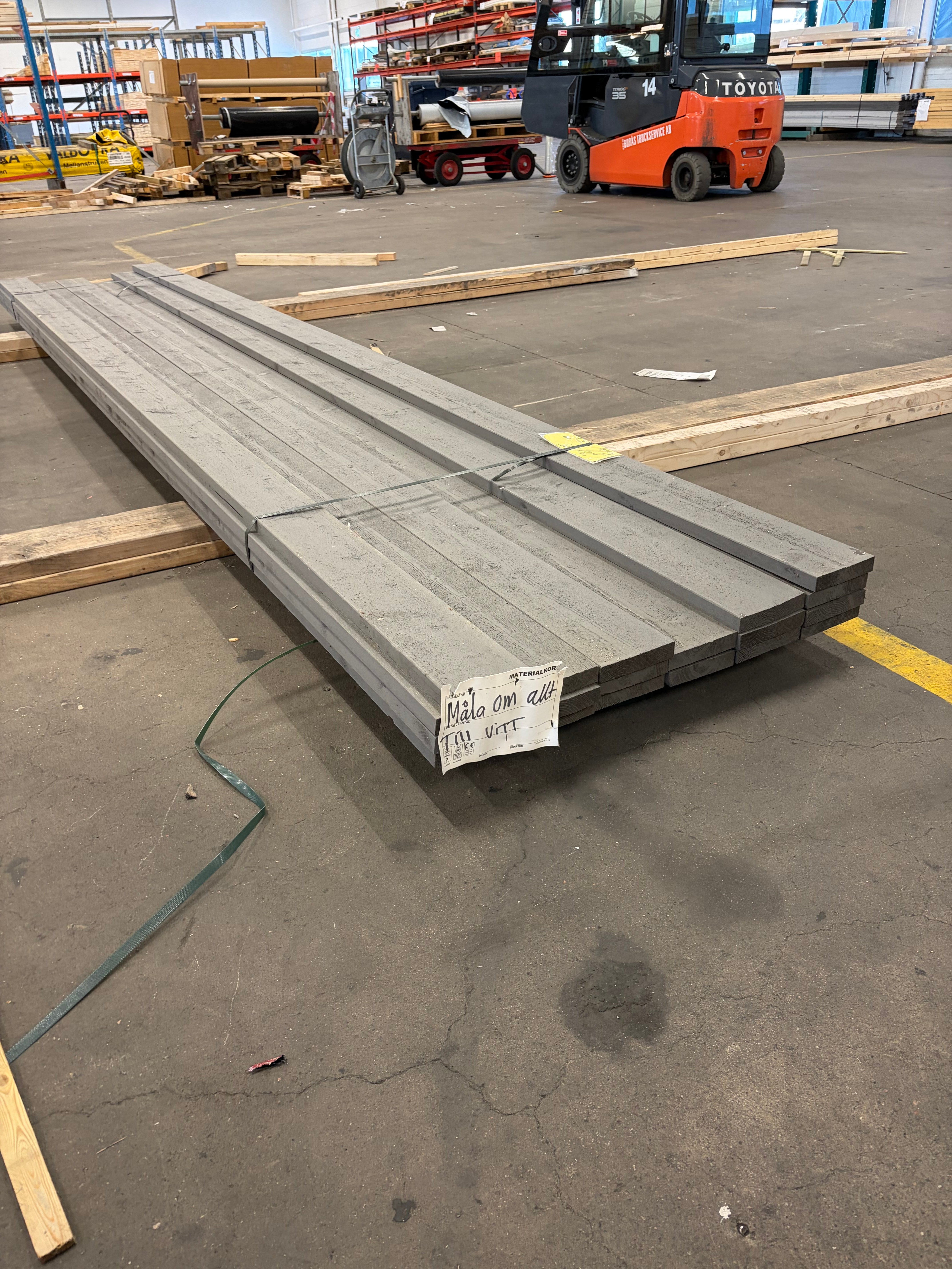 Paket Finsågad Bräda 28x145 mm – 19 st (4,80 m, Målad NCS S 6500-N)