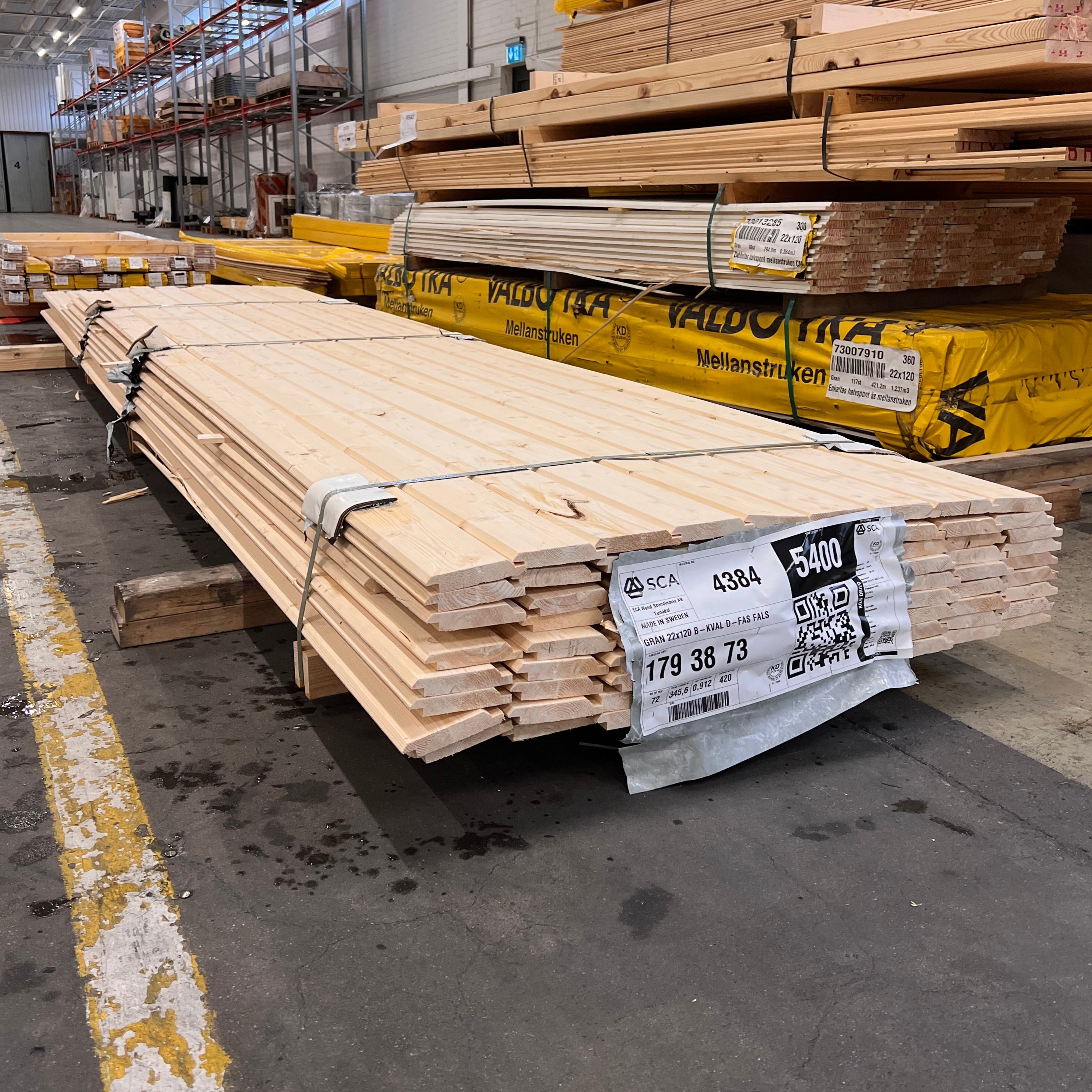 Dubbelfas fals 22x120 – 81 st  4,30-5,40m (B-sortering)