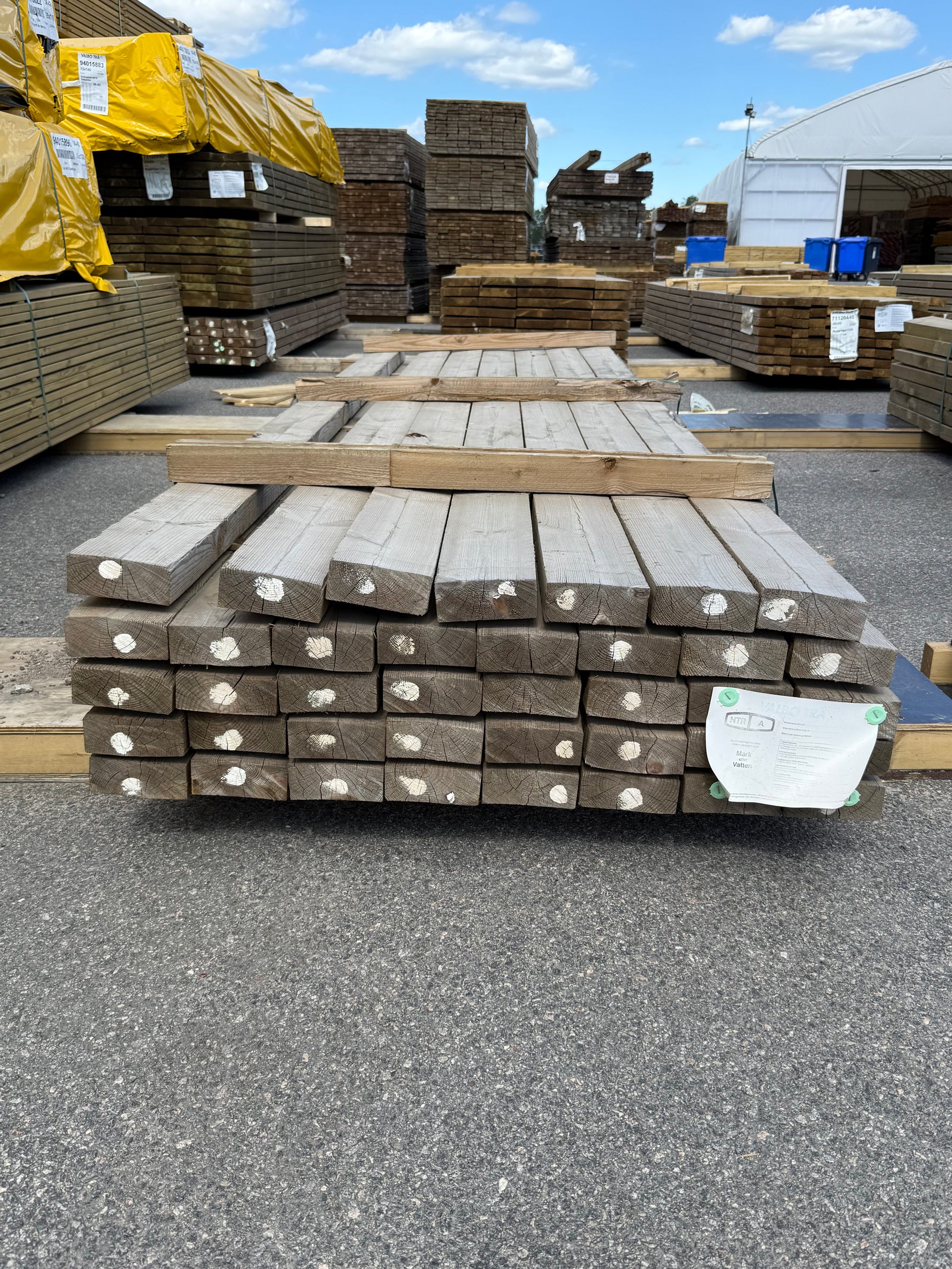 Paket Tryckimpregnerade Reglar Ohyvlade (NTR A) 50x125mm 39st 3,60m