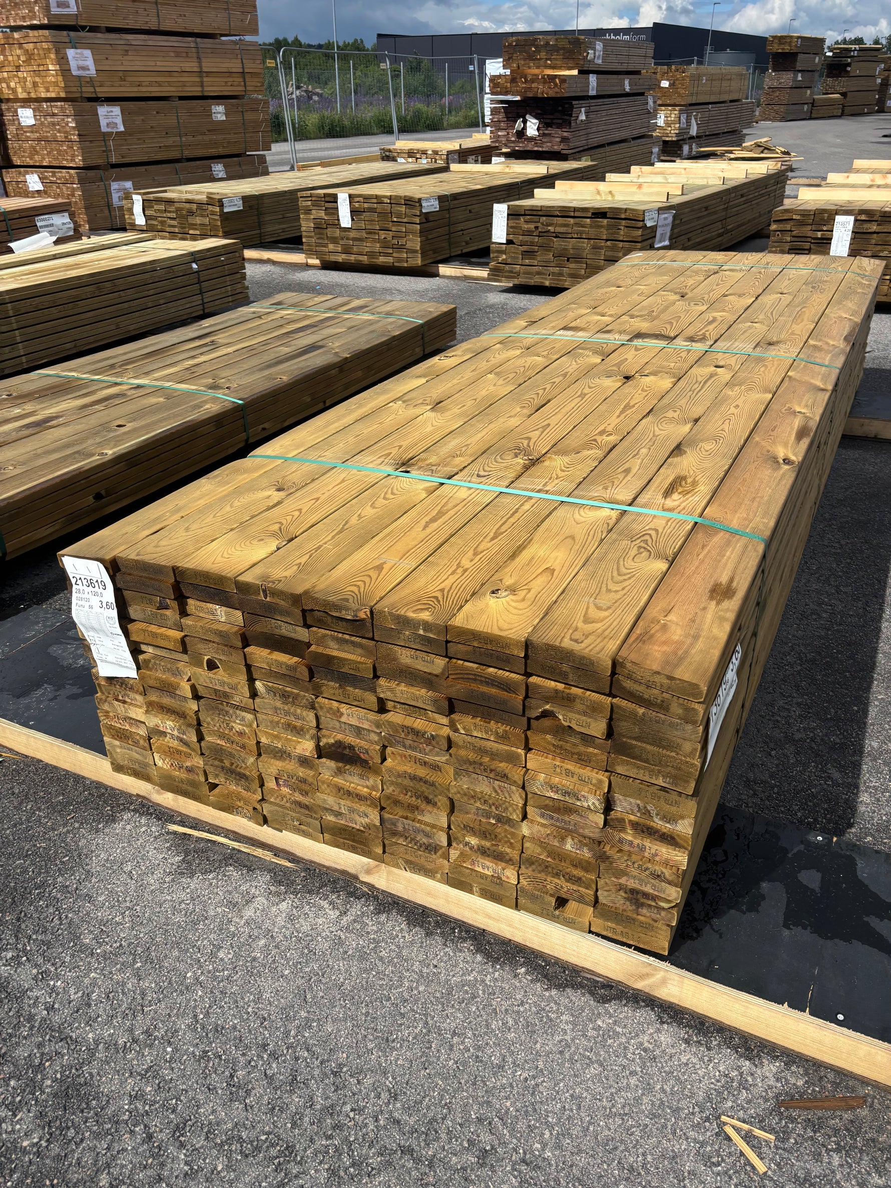 Paket Tryckimpregnerad Trall 28x120mm, 144st 3,6m (B-sortering)