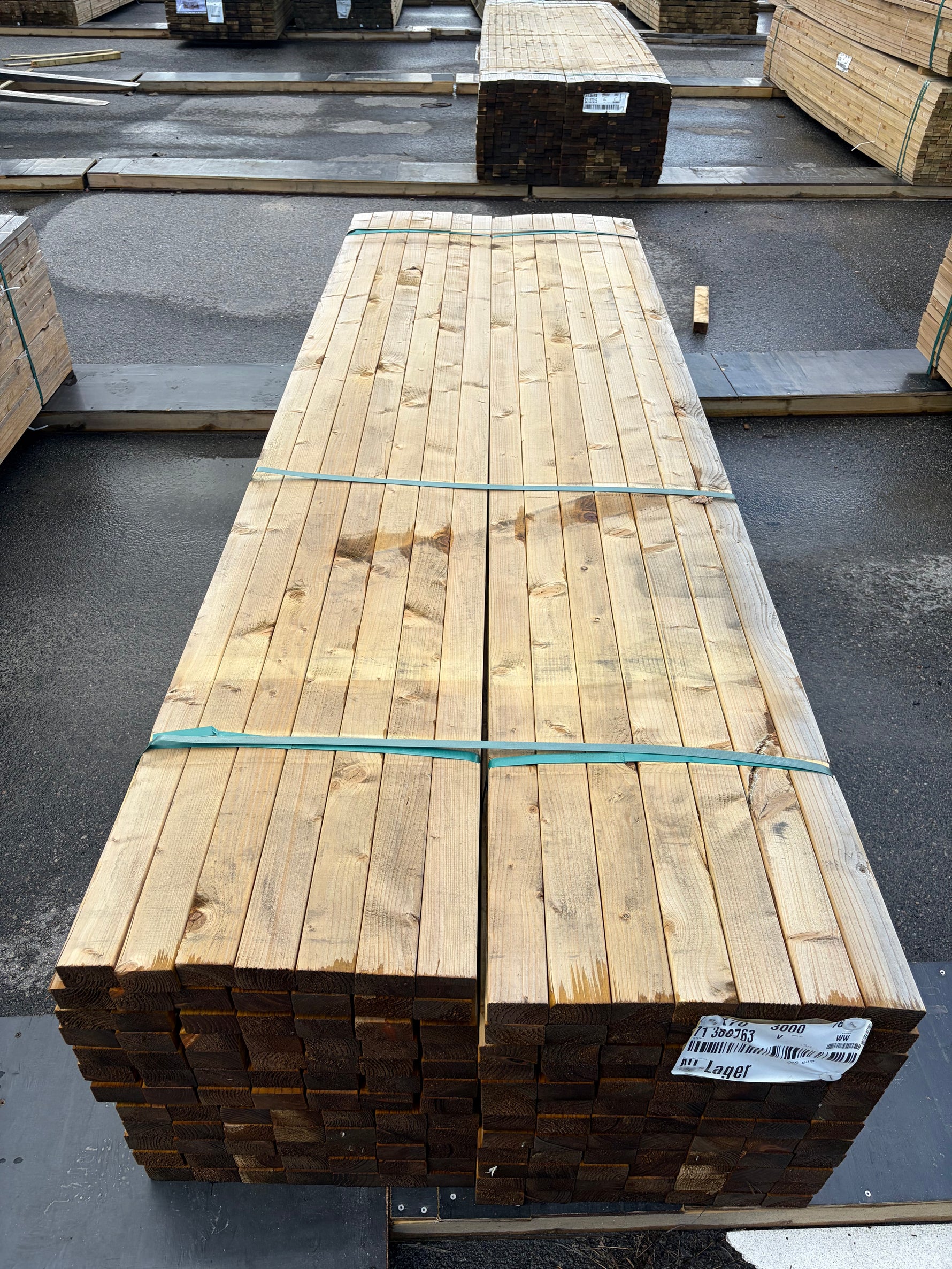 Paket Tryckimpregnerade Reglar 44x70mm, 168st 3,00m