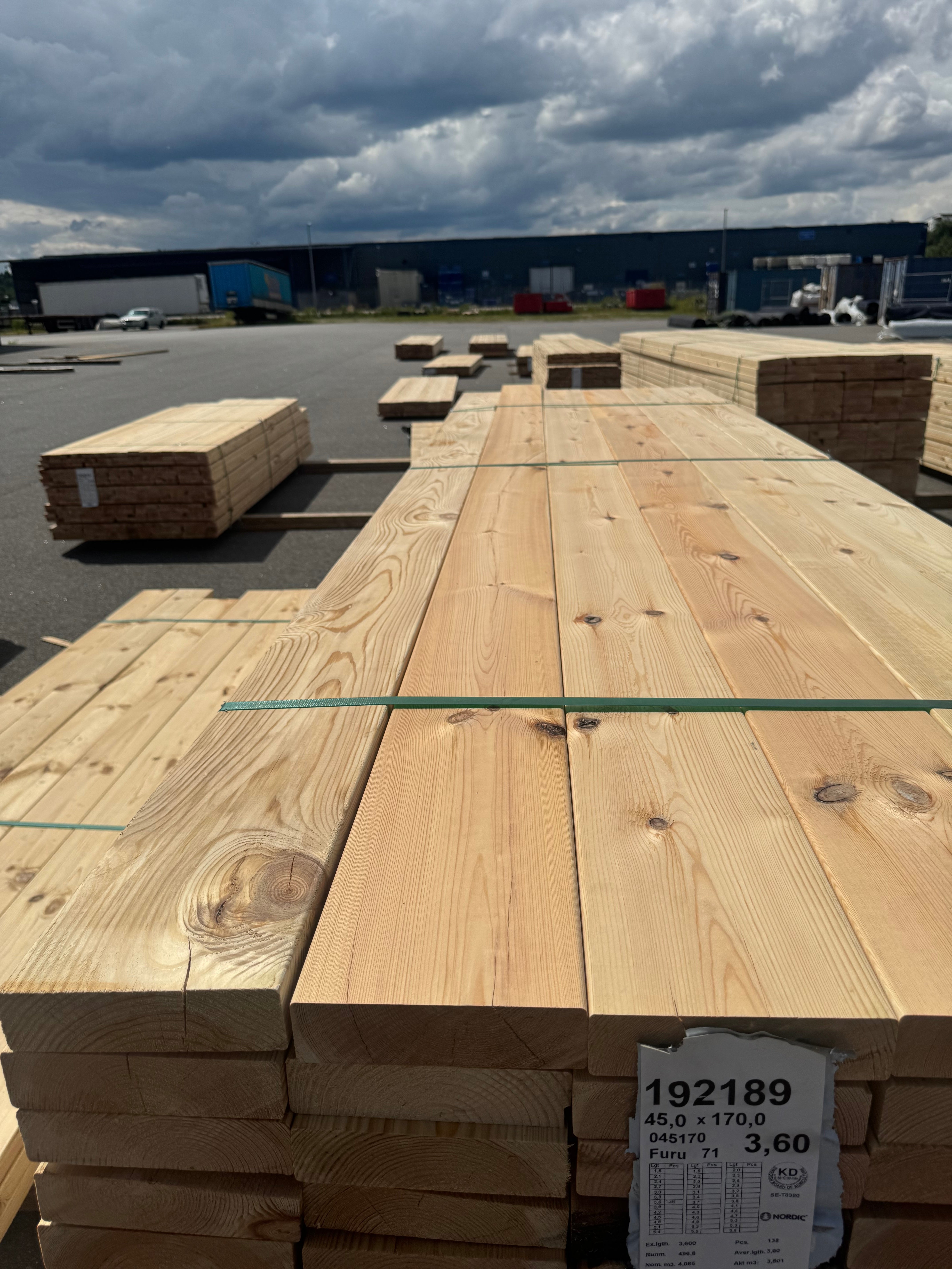 Paket Reglar 45x170 – 138 st (3,60 m, furu)