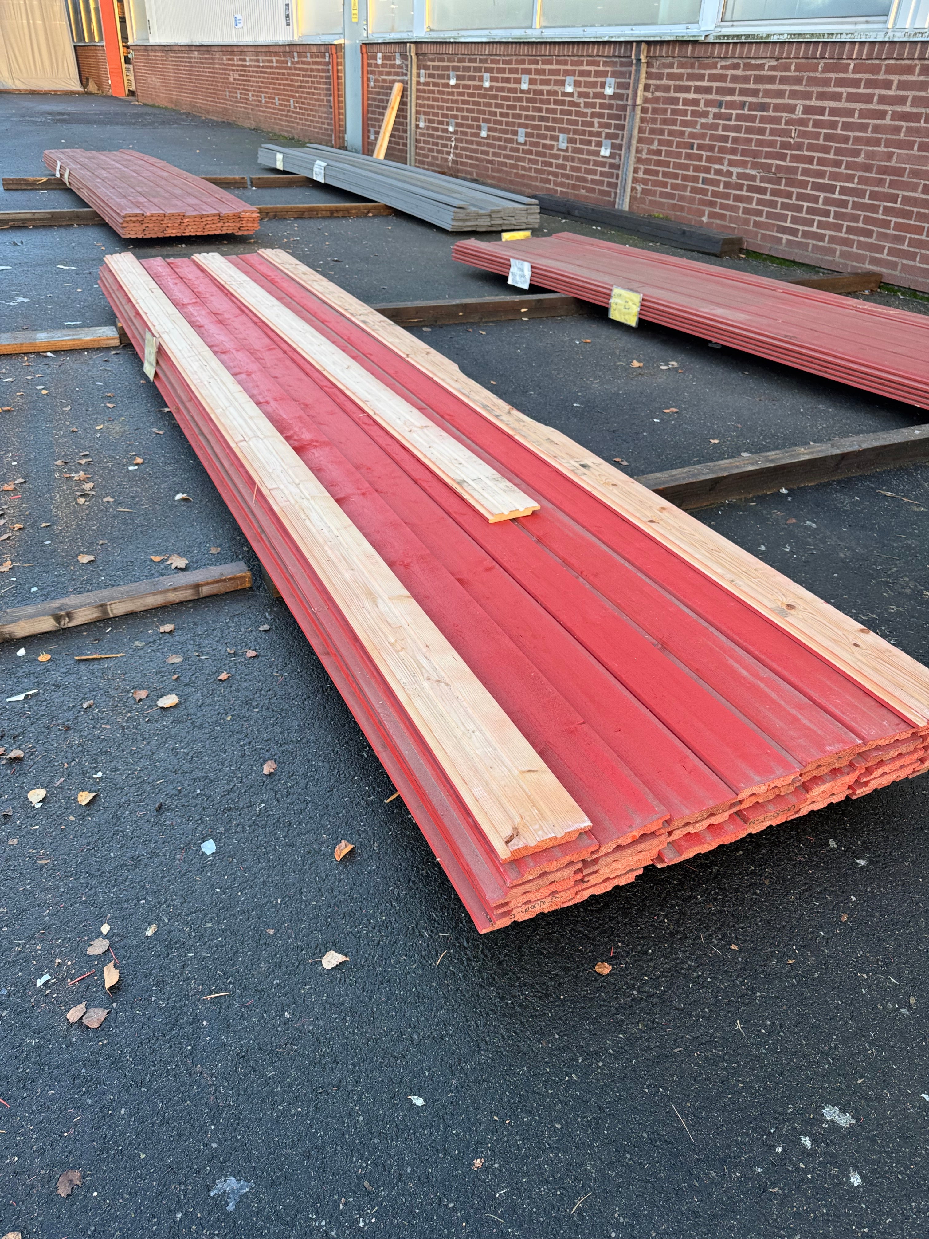 Paket Ytterpanel Falsad Enkelfas 21x147 mm – 38 st Röd