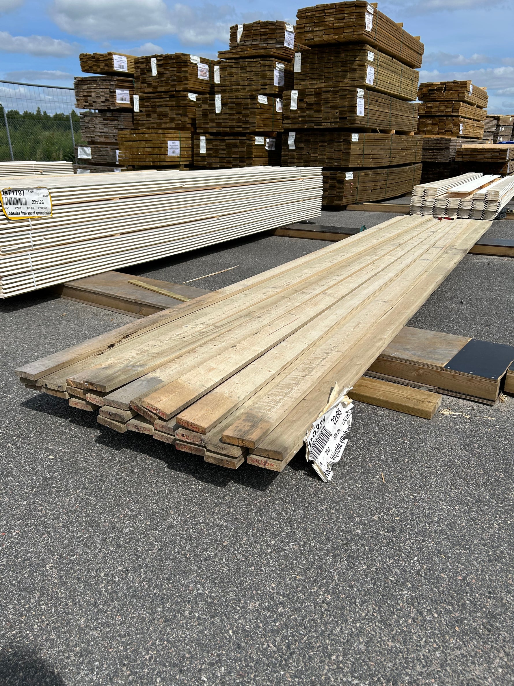 Paket Finsågade Brädor 22x95mm 5,10–5,40m 26st