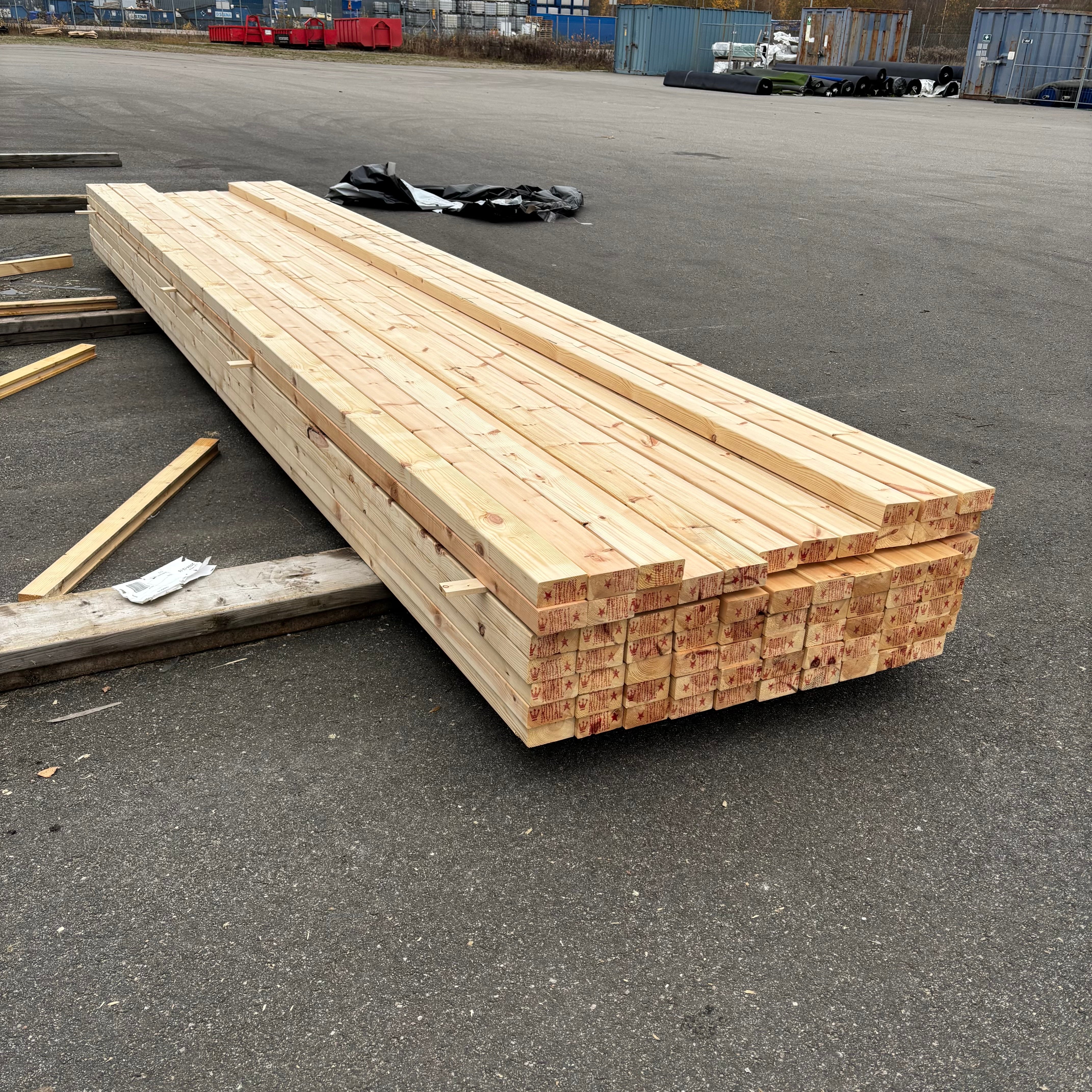 Paket Reglar 45x90mm – 72 st (4,80 m, Hyvlad Furu)