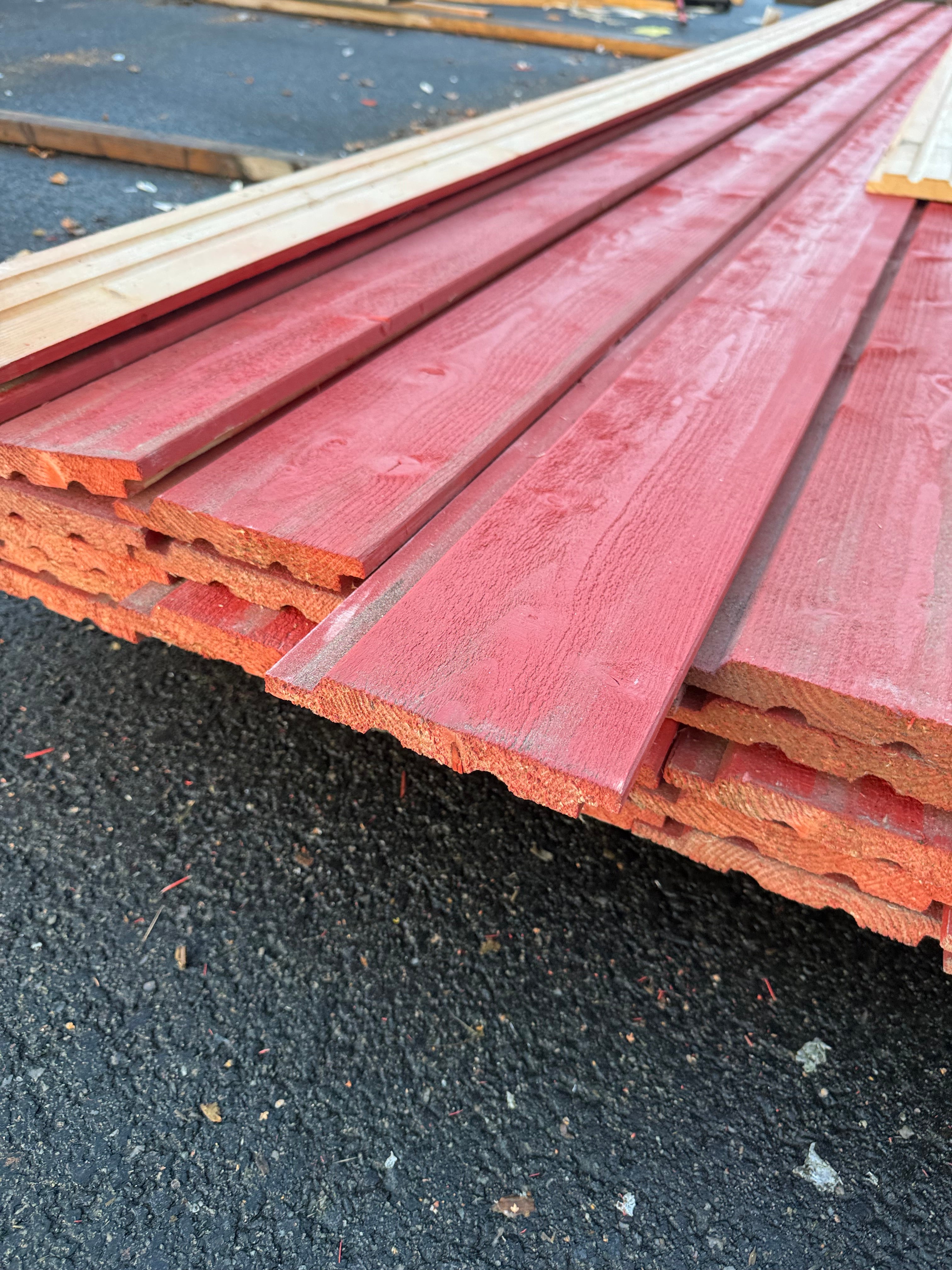 Paket Ytterpanel Falsad Enkelfas 21x147 mm – 38 st Röd