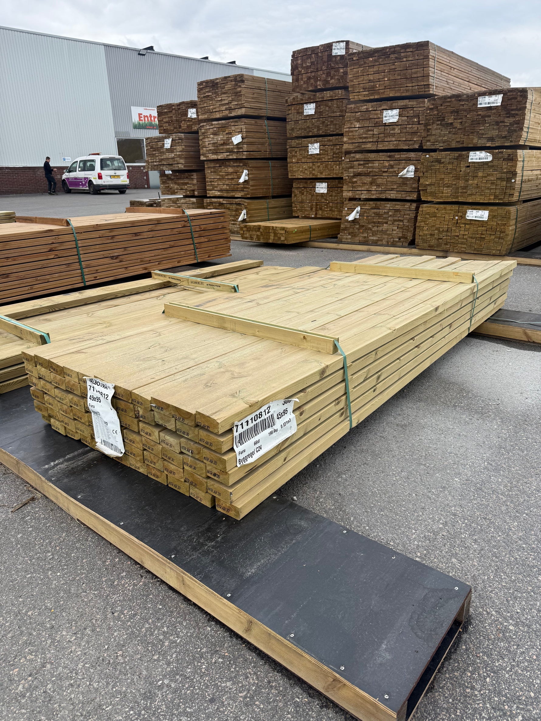 Paket Tryckimpregnerade Reglar 45x95mm, 66st 3,0m