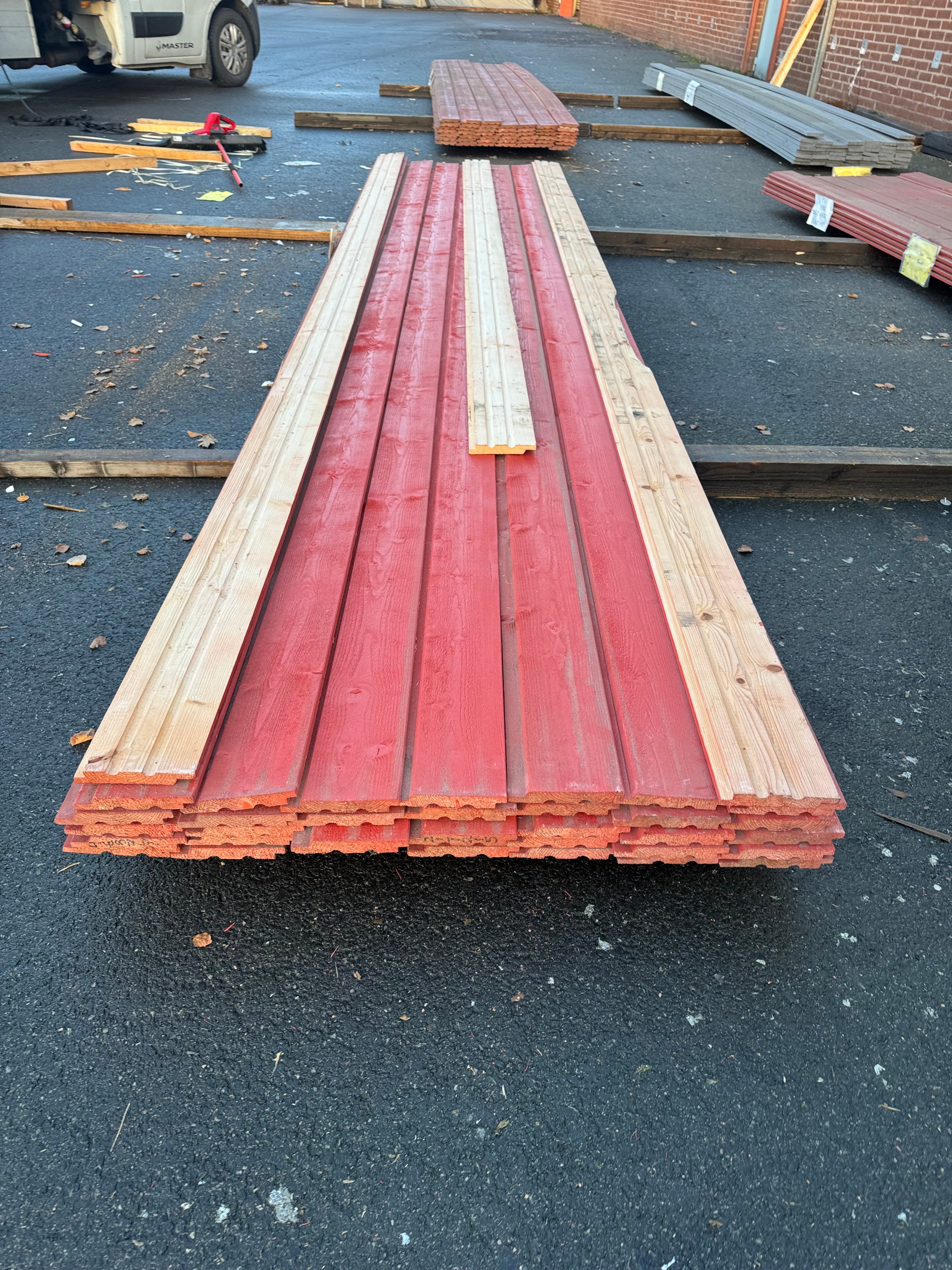 Paket Ytterpanel Falsad Enkelfas 21x147 mm – 38 st Röd