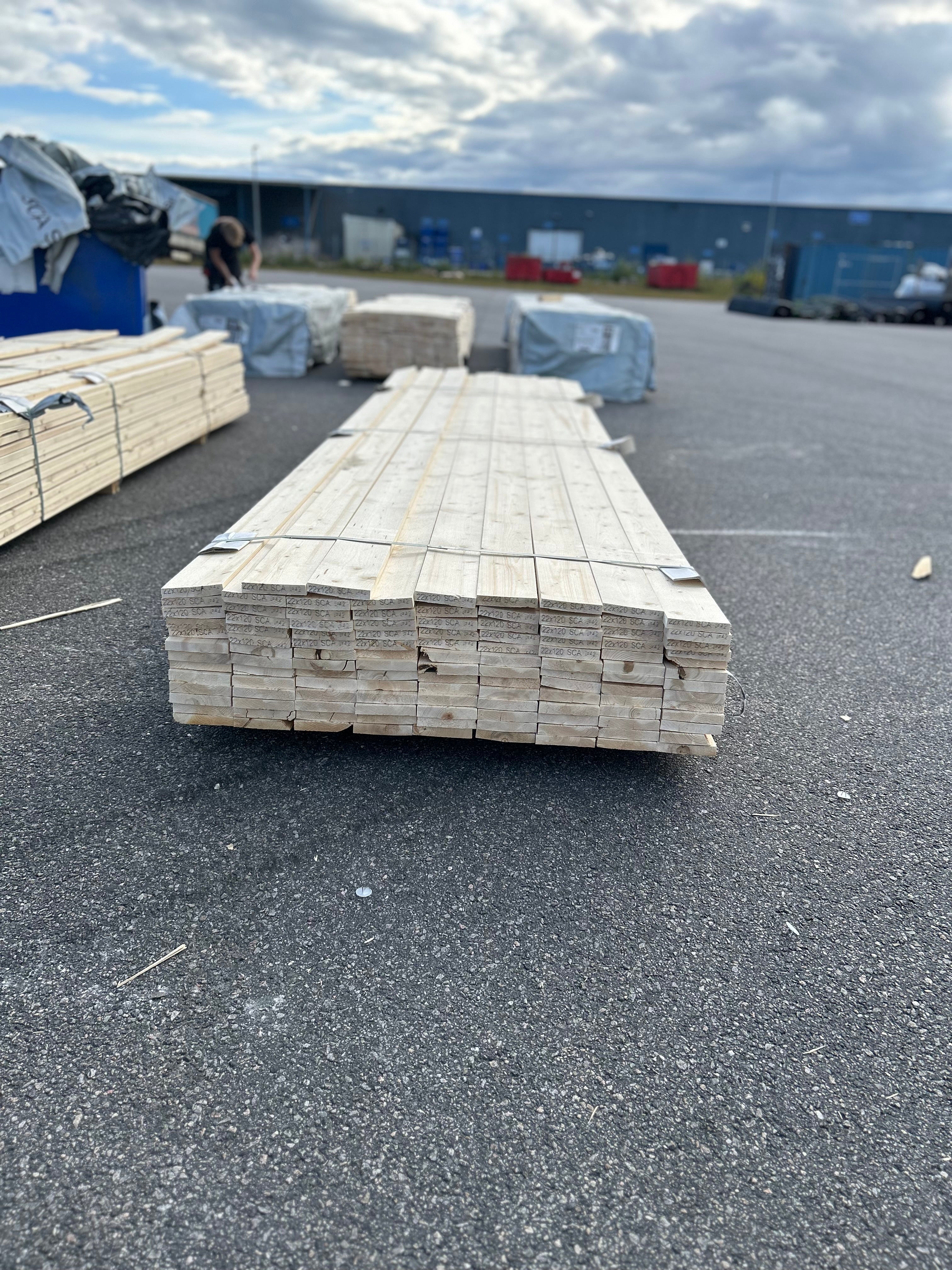 Paket Finsågad Panel 22x120mm 119st 4.20m – Andra sortering