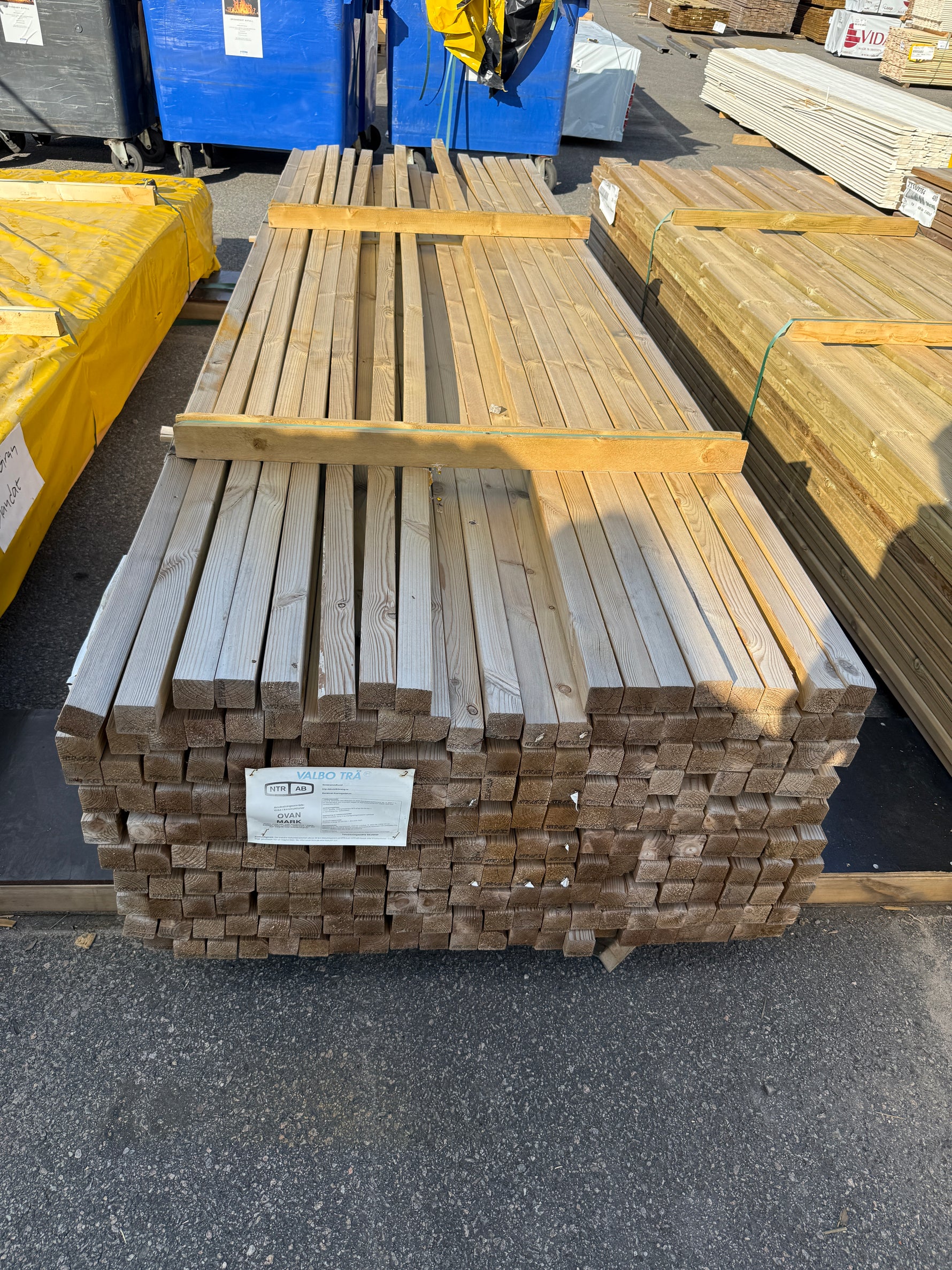 Paket Tryckimpregnerade Reglar 45x45mm – 214st, 3,30m