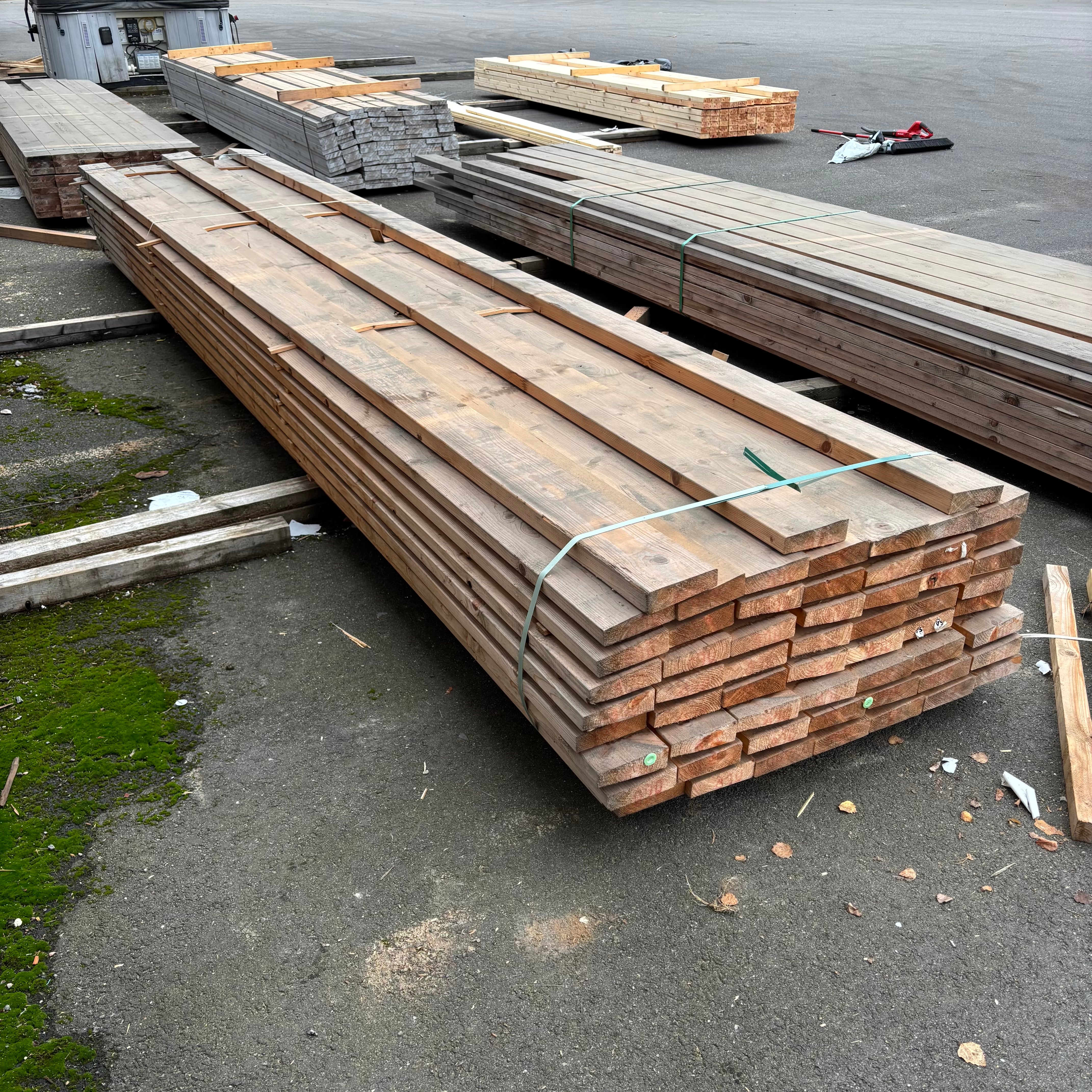 Paket Reglar 45x145mm – 59 st (5,40 m, Hyvlade, Fallande tjocklek)