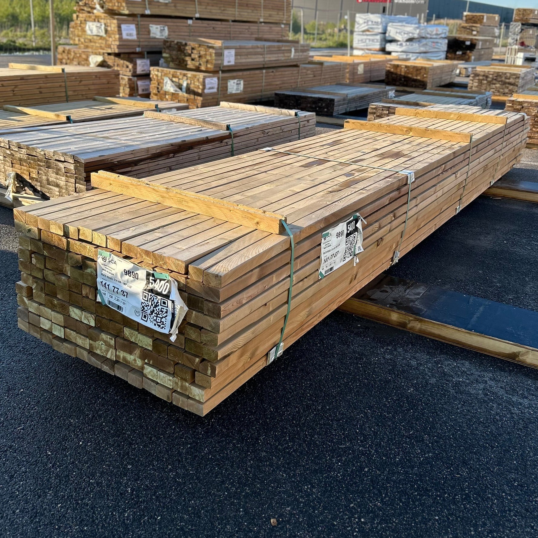 Paket Tryckimpregnerade Reglar 45x70mm, 140st 5.40m