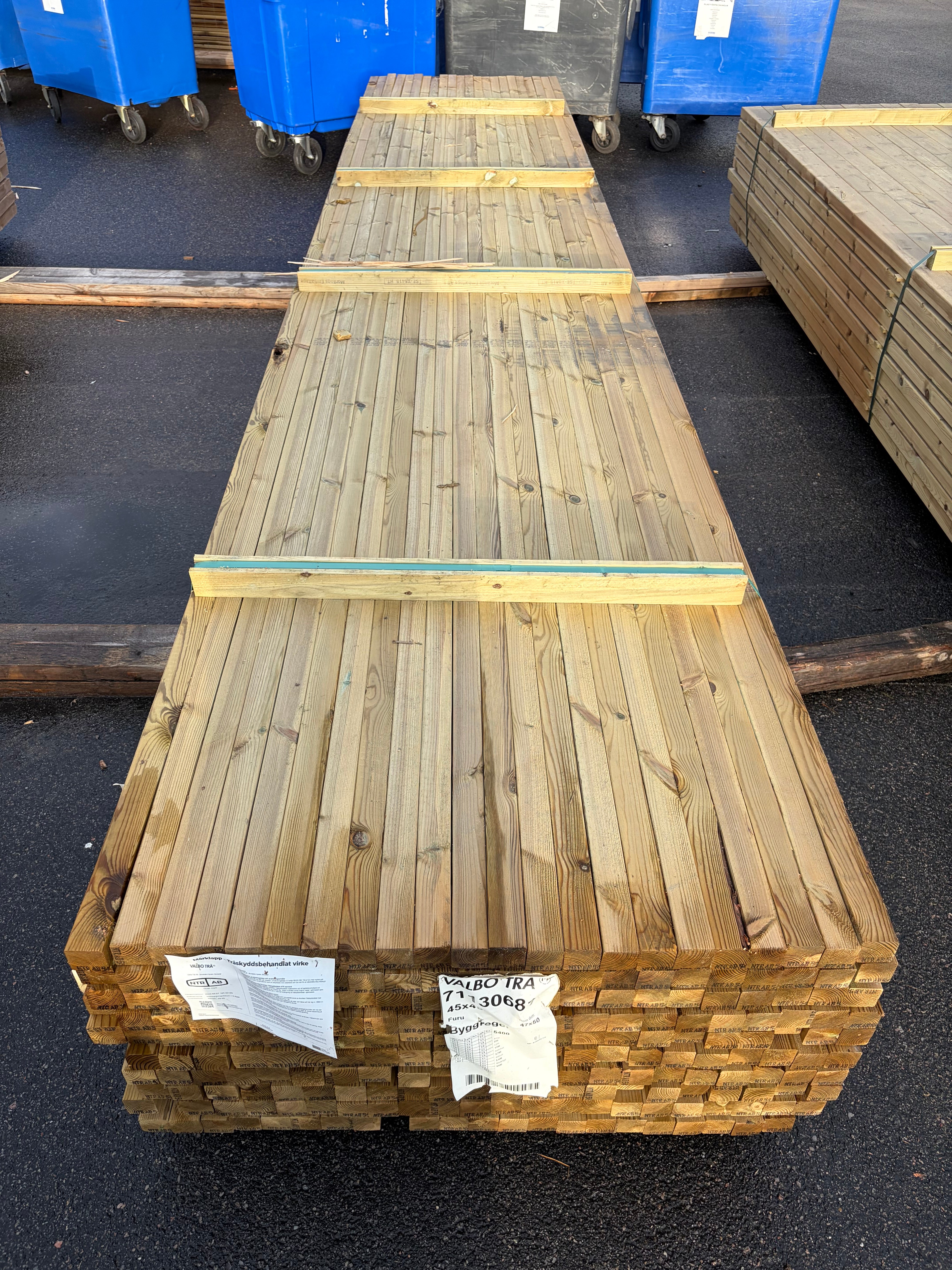 Paket Reglar 45x45mm – 220 st 5,40 m Tryckimpregnerad