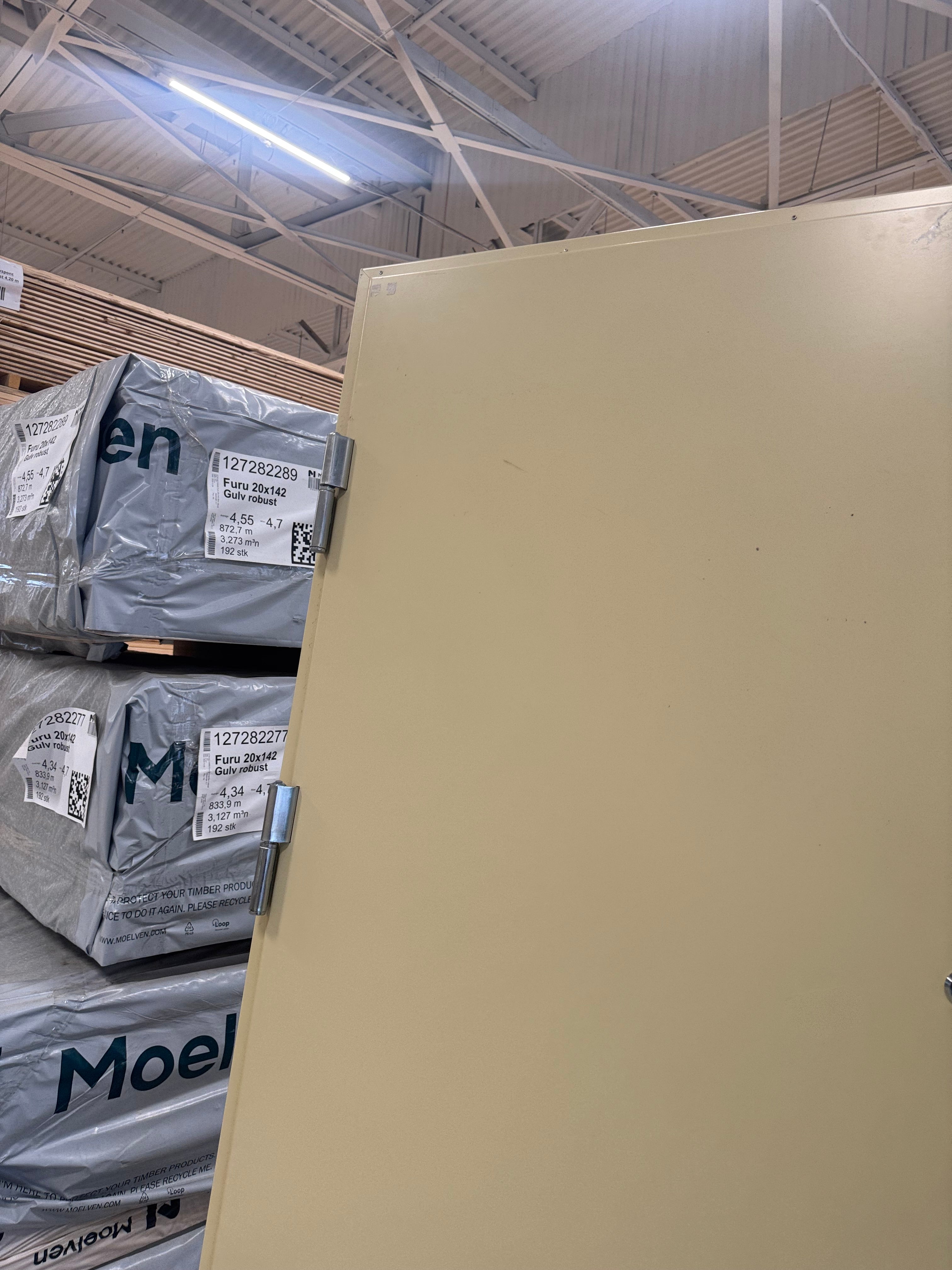 Lägenhetsdörr / Ståldörr Daloc – 99,5x219,5 cm (Vänsterhängd, Gul)