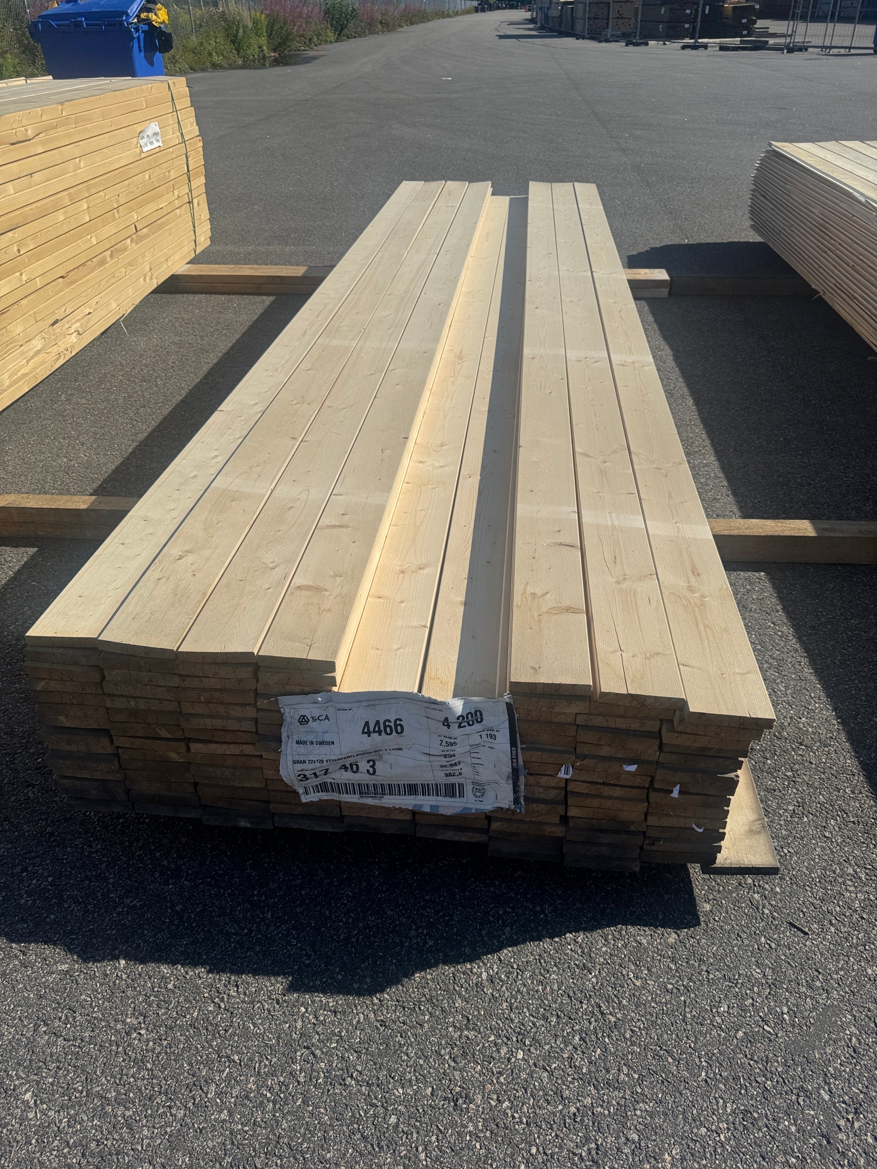 Paket Finsågade Brädor 22x120mm 4,20m 114st B-sortering