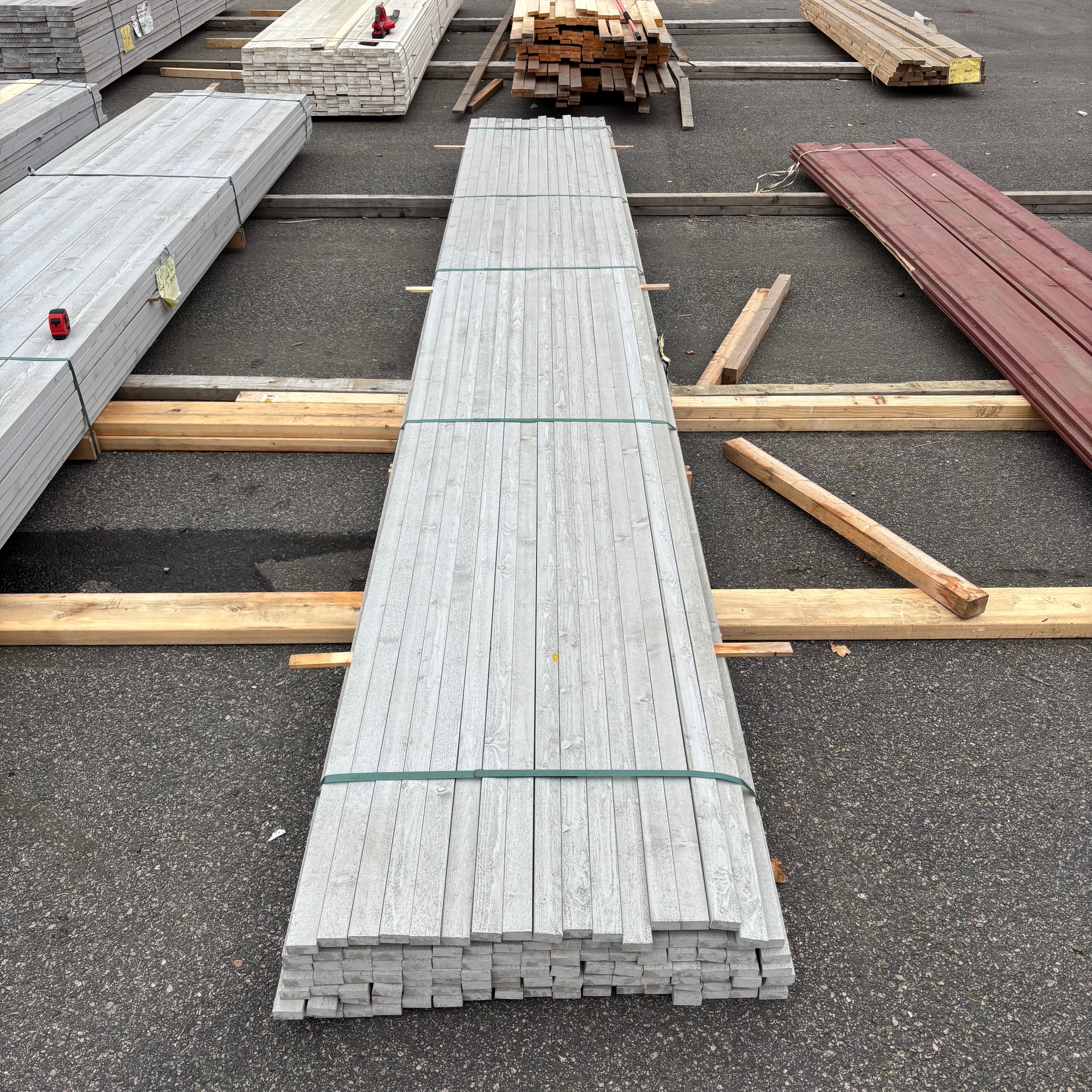 Paket Ytterpanel Finsågad 21x45mm – 118 st (5,40 m, Grå NCS S3000-N)