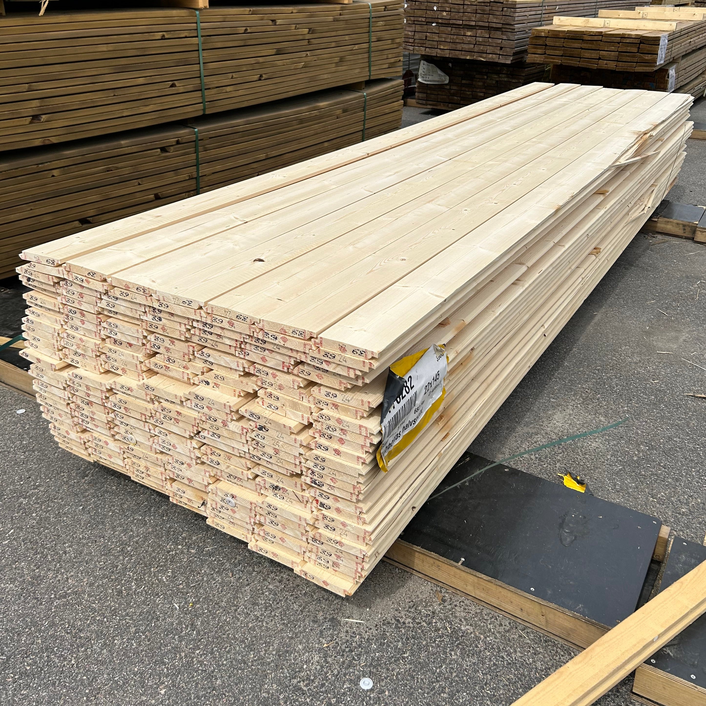 Paket Dubbelfas Halvspont 22x145mm 3,90m 175 st Obehandlade