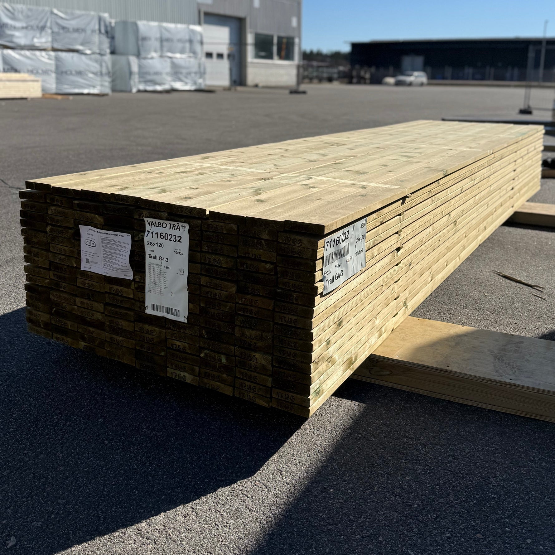 Paket Tryckimpregnerad Trall 28x120mm, 153st 4,50m (G4-3) - Spirec