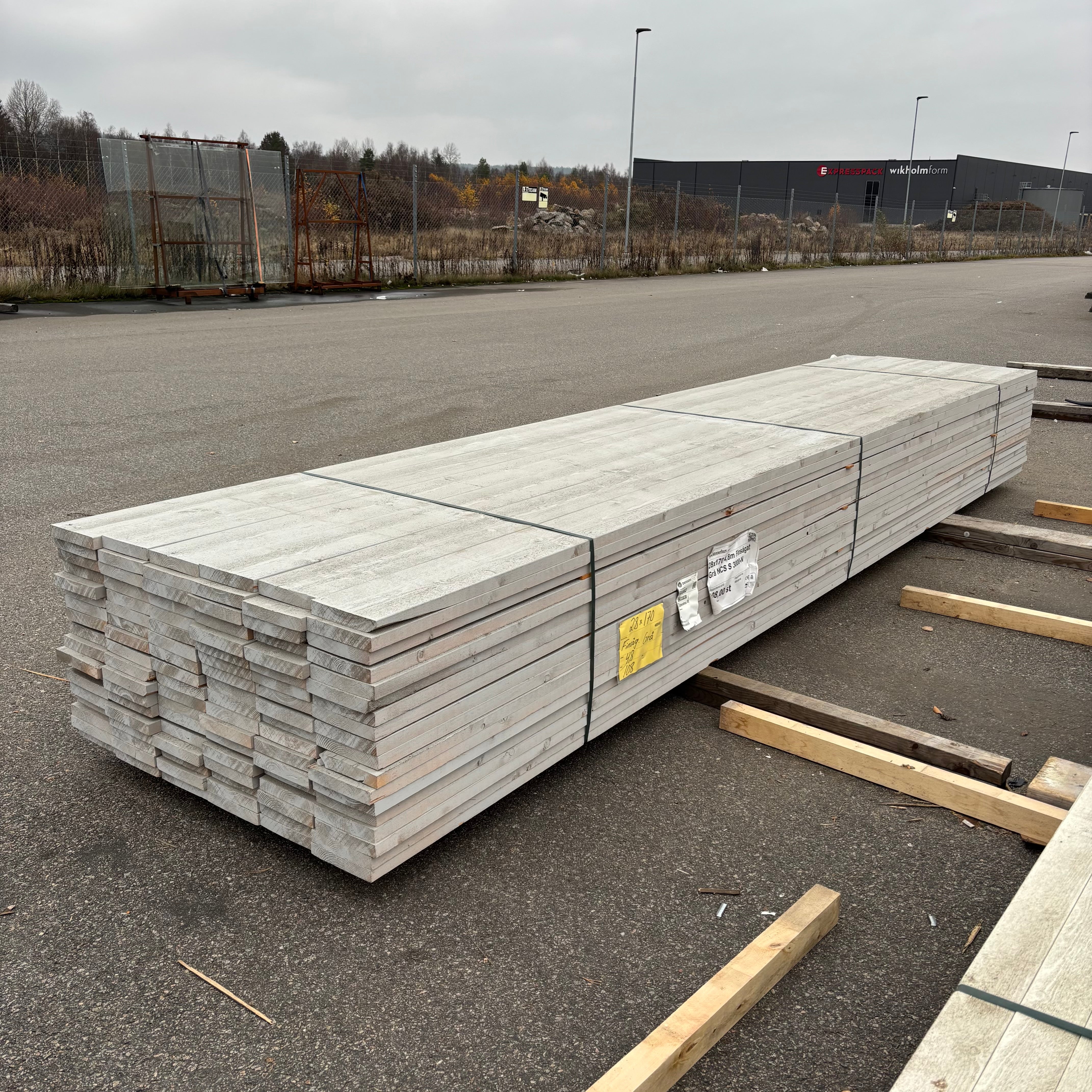 Paket Ytterpanel Finsågad 28x170mm – 108 st (4,80 m, Grå NCS S3000-N)