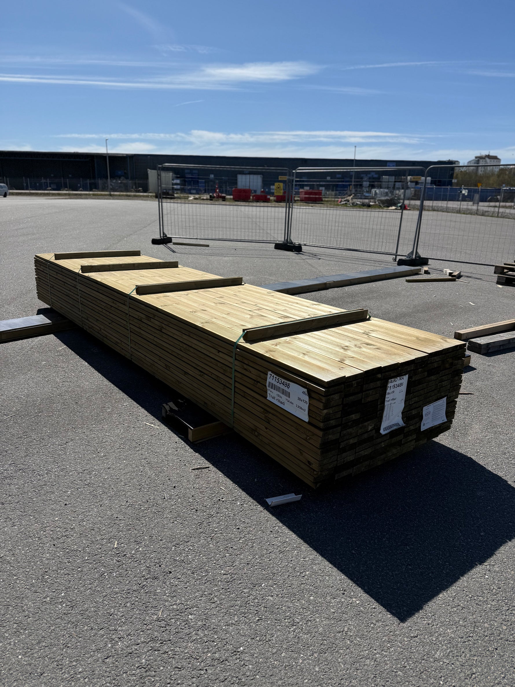 Paket Tryckimpregnerad Rillad Trall 28x120mm, 153st 4,80m