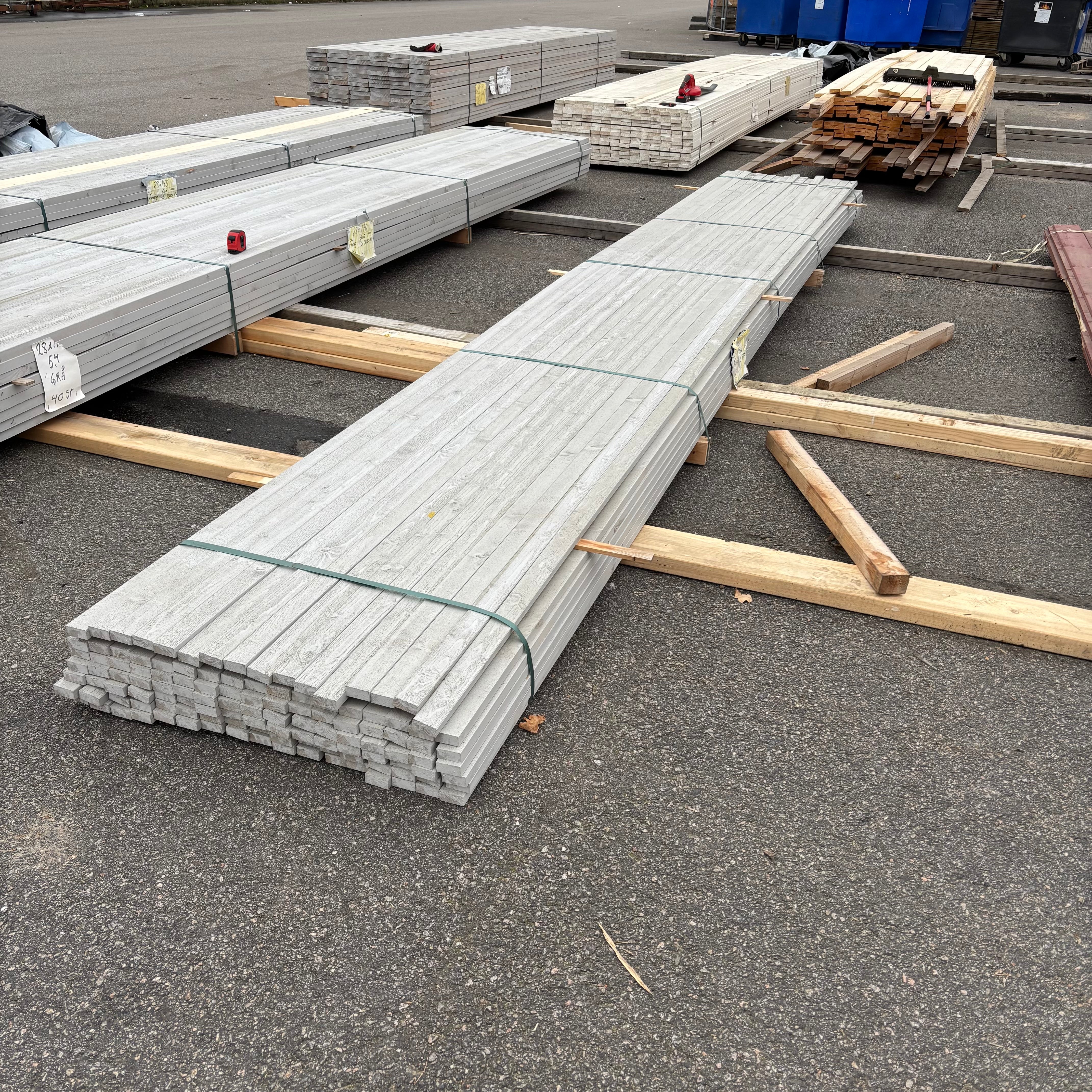 Paket Ytterpanel Finsågad 21x45mm – 118 st (5,40 m, Grå NCS S3000-N)