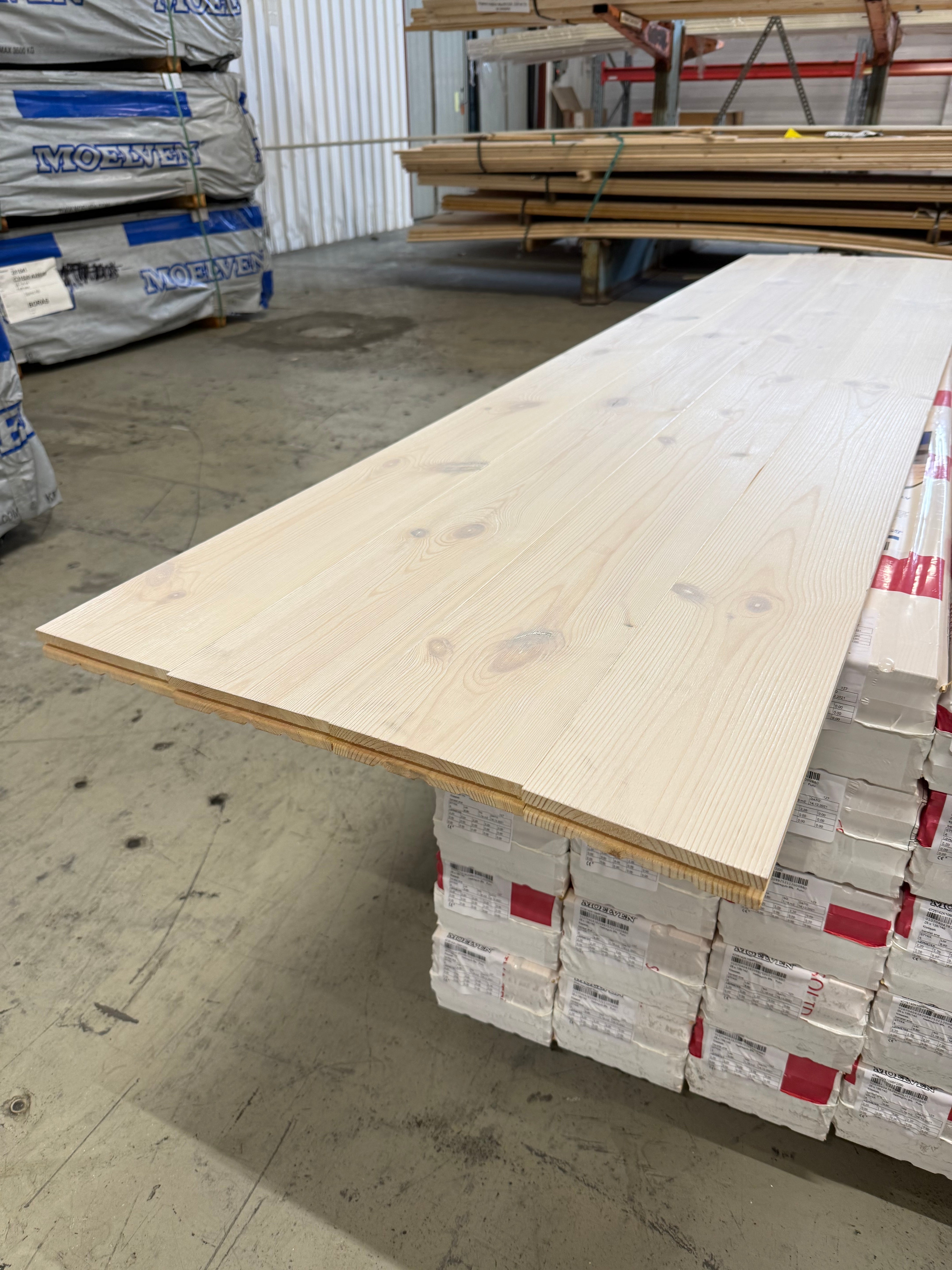 Moelven Furu Golv Snö 25x142mm - Per Bunt (4st 2,20m)