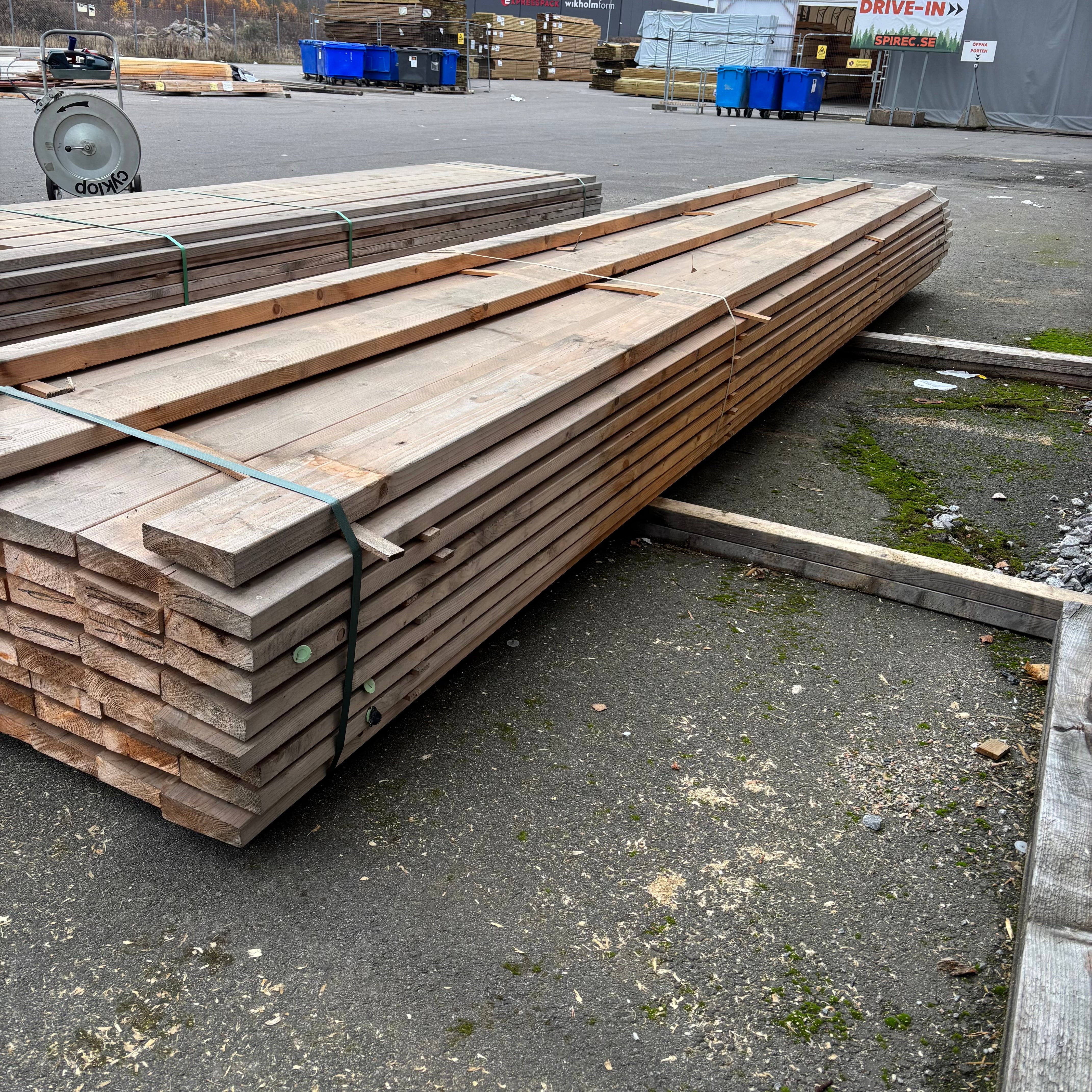 Paket Reglar 45x145mm – 59 st (5,40 m, Hyvlade, Fallande tjocklek)