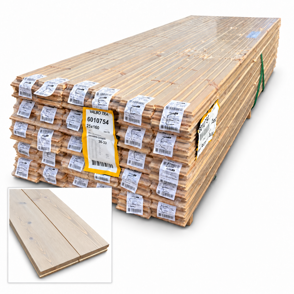 Parti Massivt Furugolv Borstad Ljusgrå Ekonomi 25x160 mm – 61,25 m²
