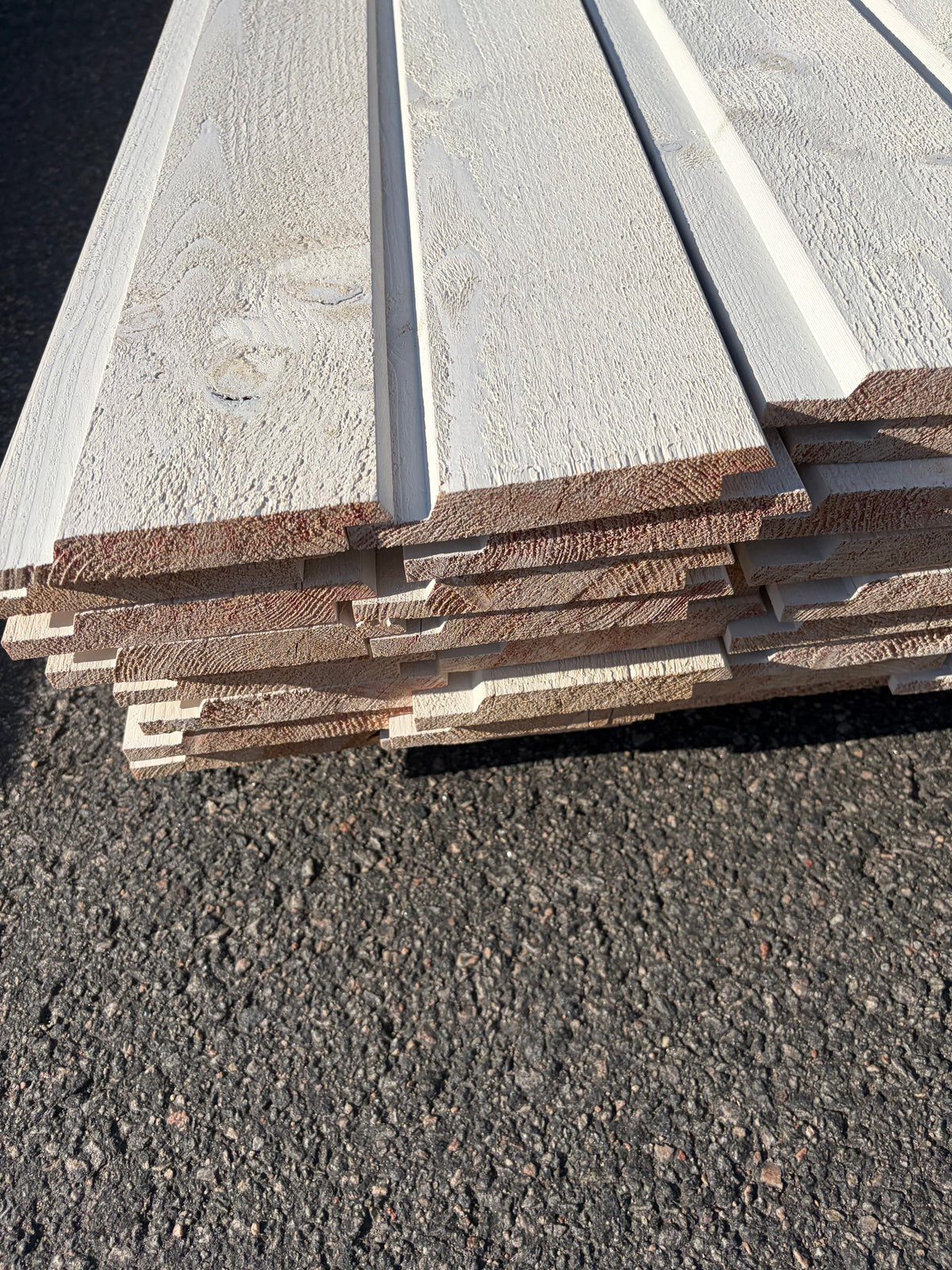 Paket Ytterpanel Dubbelfas 22×145 mm 4,50 m – Vit Grundmålad, 63 st