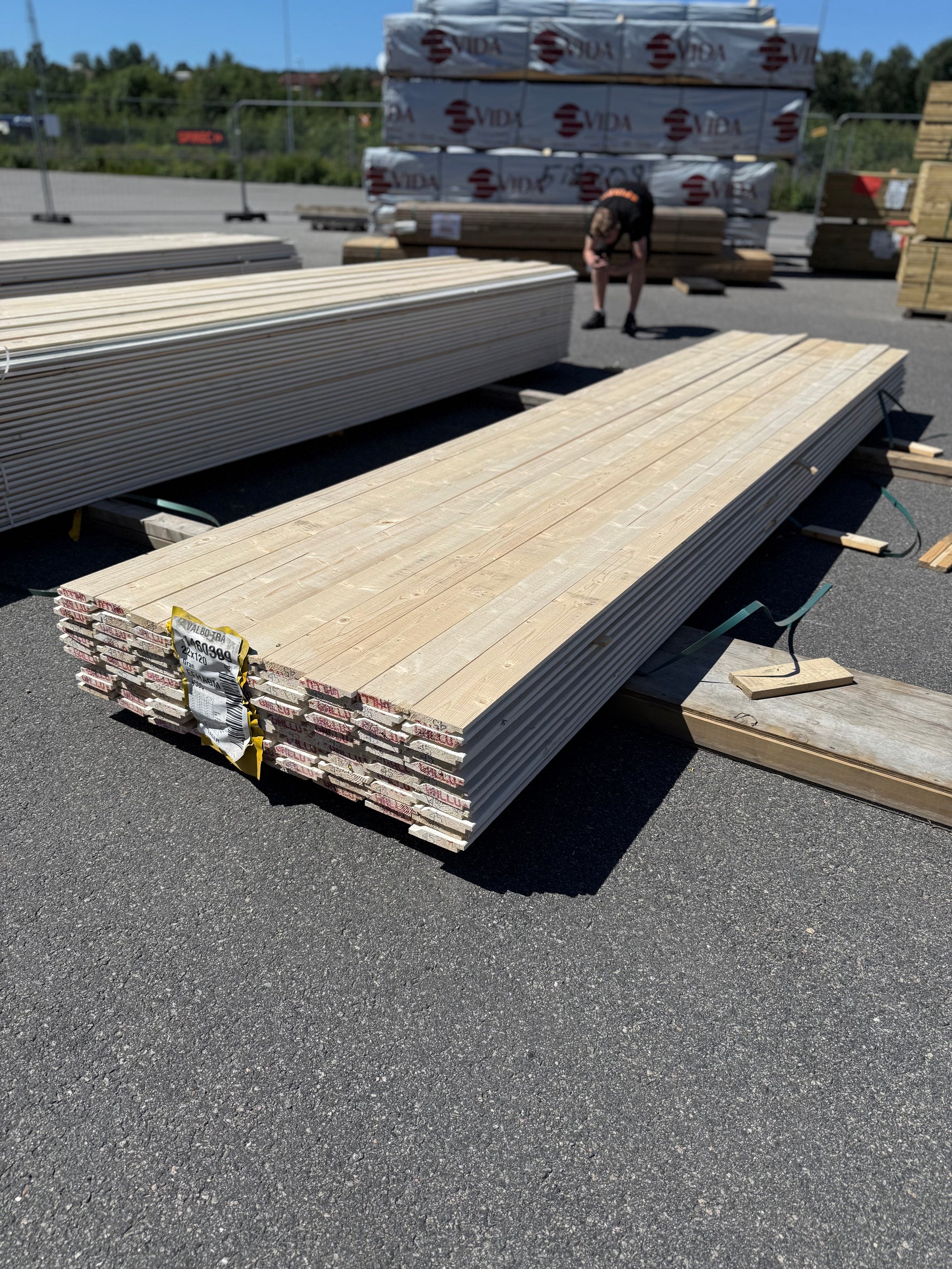 Paket Ytterpanel Enkelfas Halvspont 22x120mm, 108st 4.50m- Grundmålad