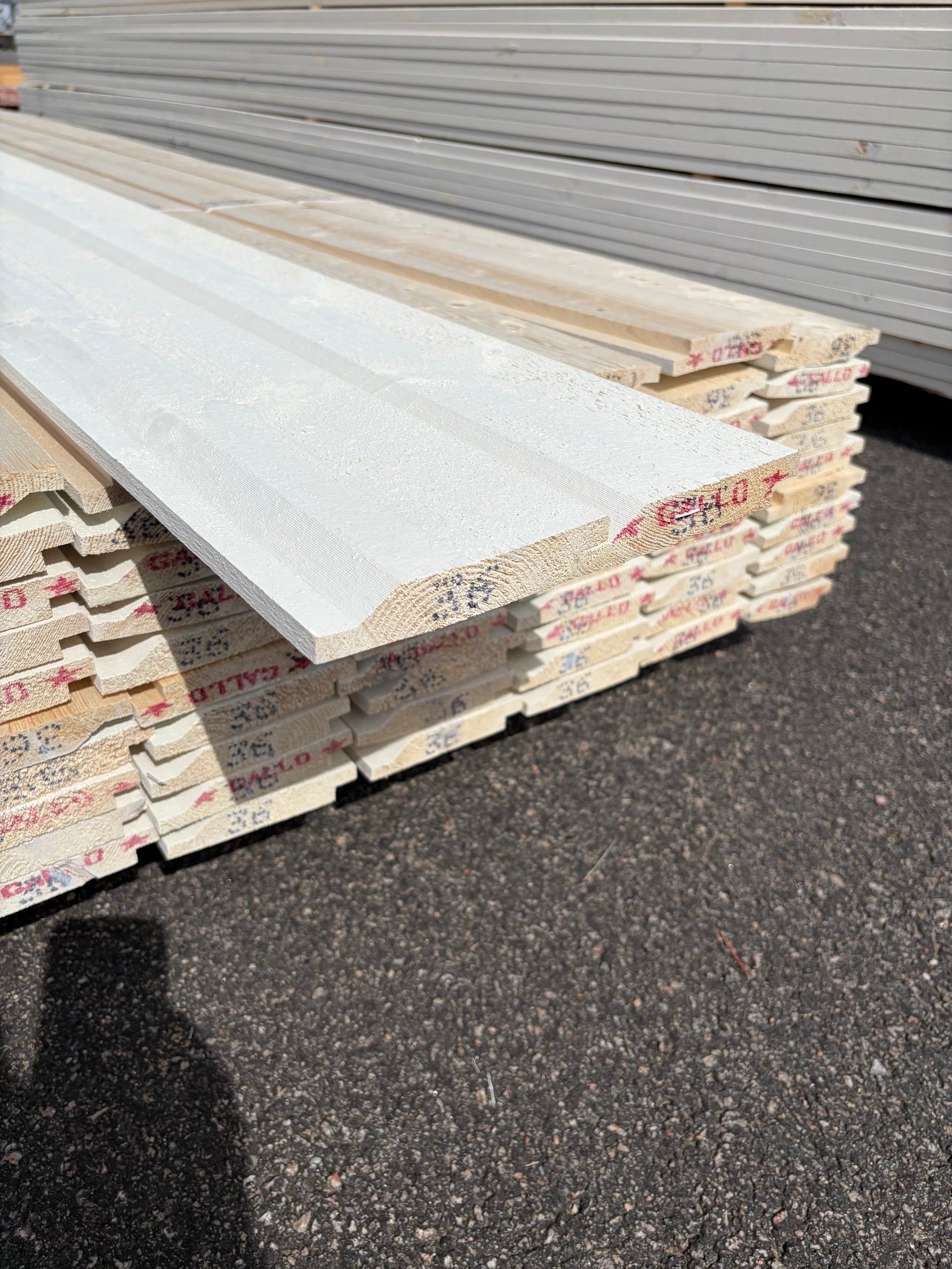 Paket Ytterpanel Enkelfas Halvspont 22x120mm, 90st 3.60m Grundmålad