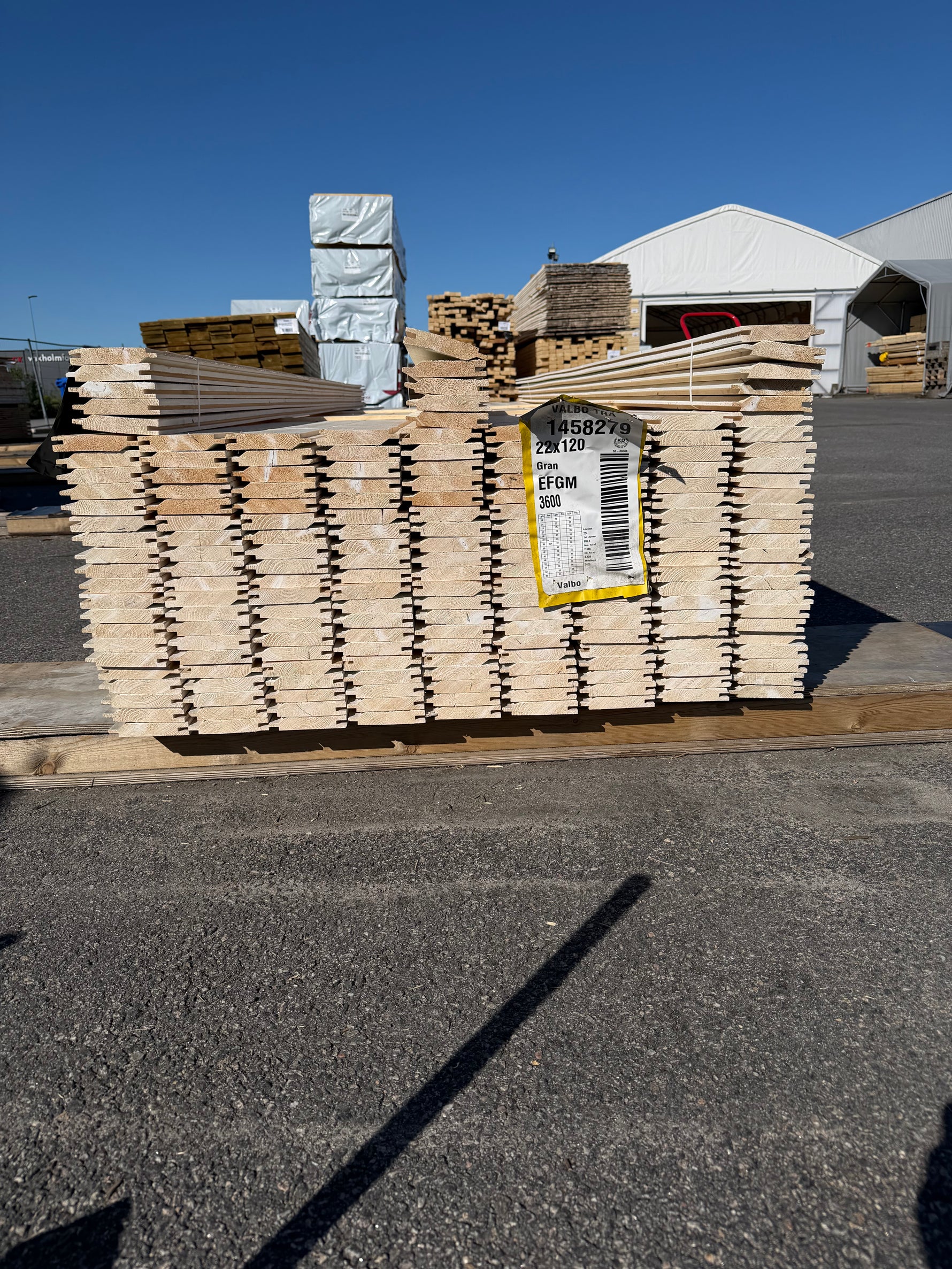 Paket Ytterpanel Enkelfas 22x120mm 3.60m, 195 st
