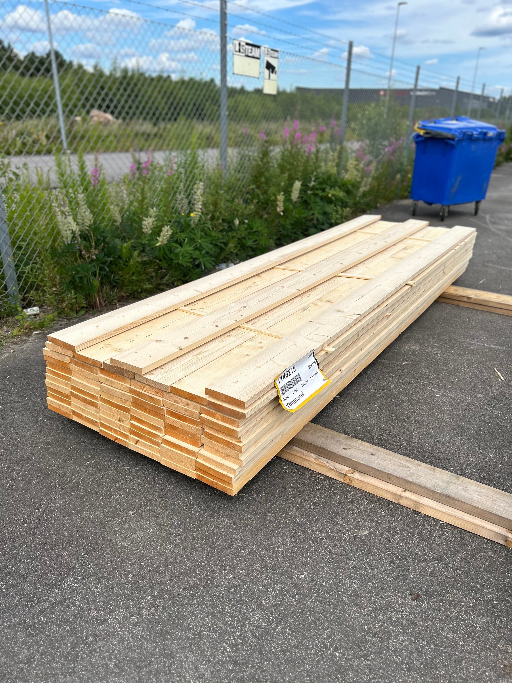Paket Finsågade Brädor 28x170mm 3.60m- 69st Obehandlade