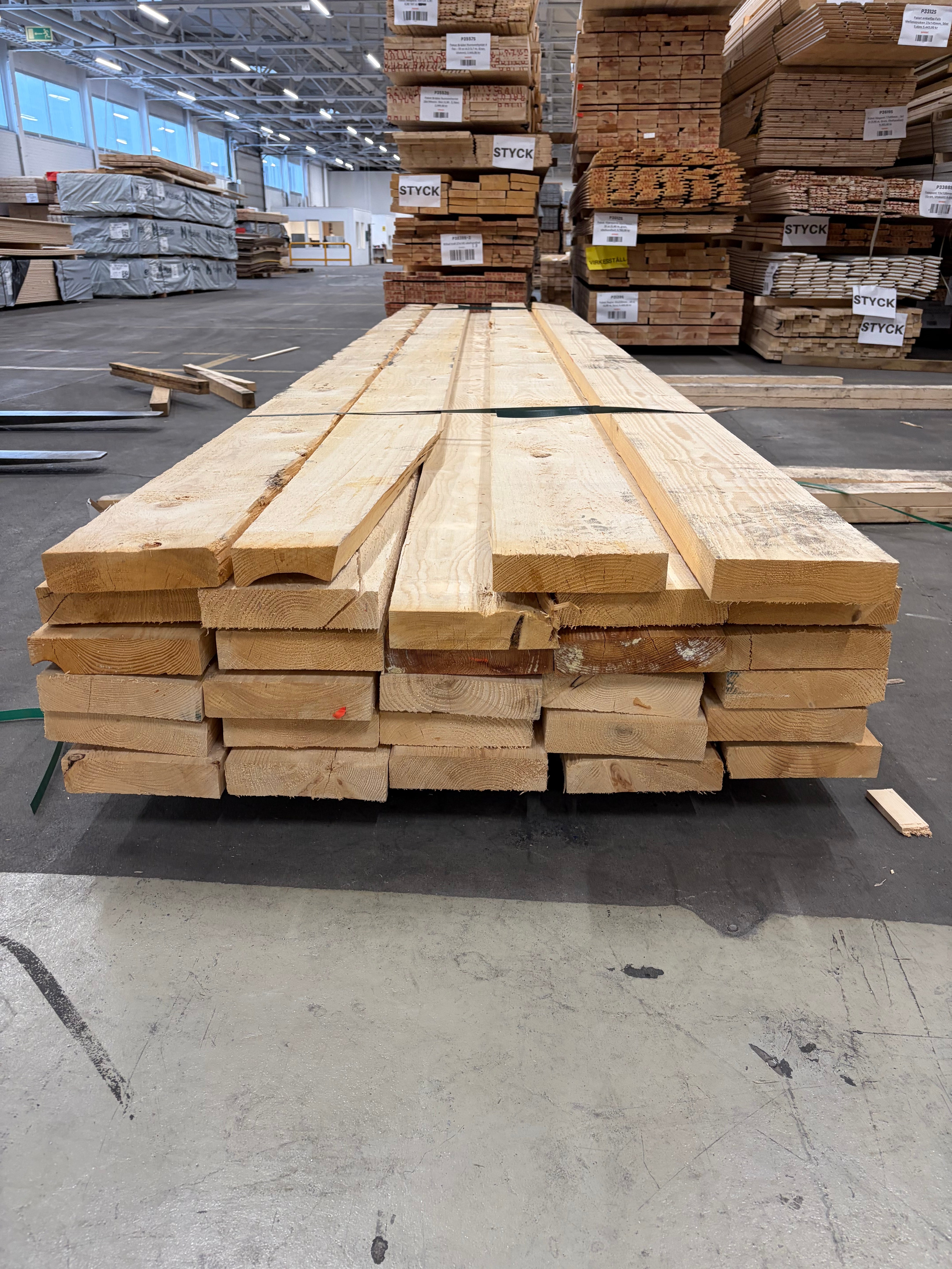 Paket Reglar 47×200 – 29 st (5.40 m) Ohyvlade