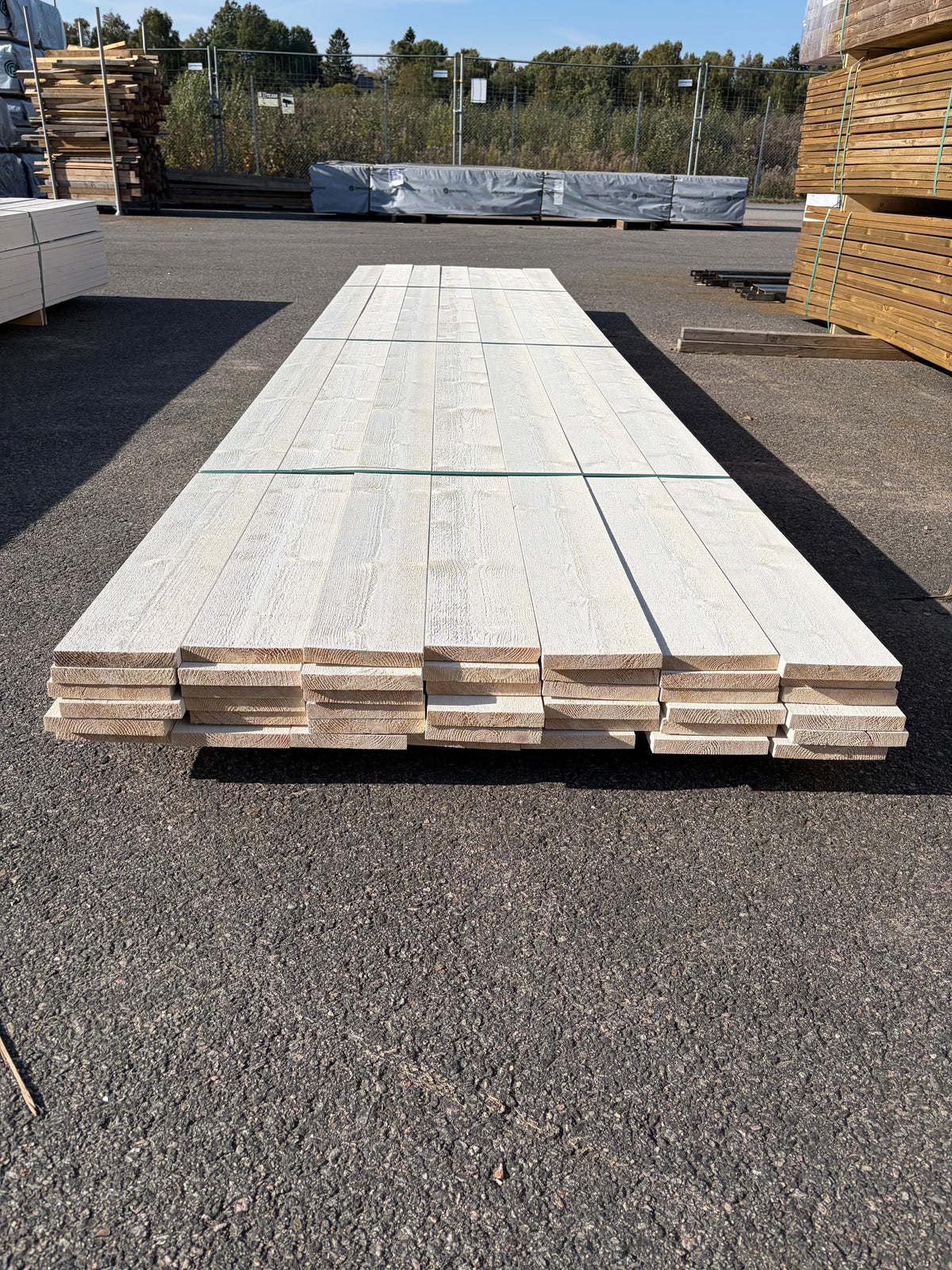 Paket Finsågad ytterpanel 22×145 mm 4,50 m – Vit Grundmålad, 42 st