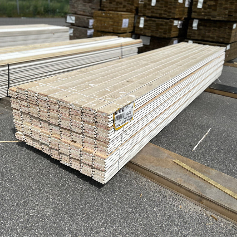 Paket Dubbelfas Halvspont 22x120mm 4,50m 222st Grundmålad