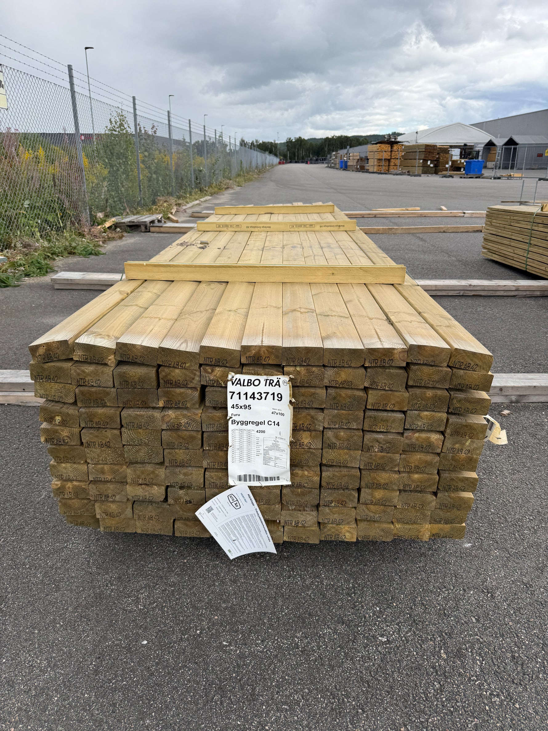 Paket Tryckimpregnerade Reglar 45×95mm, 110 st 4,20 m (C14)
