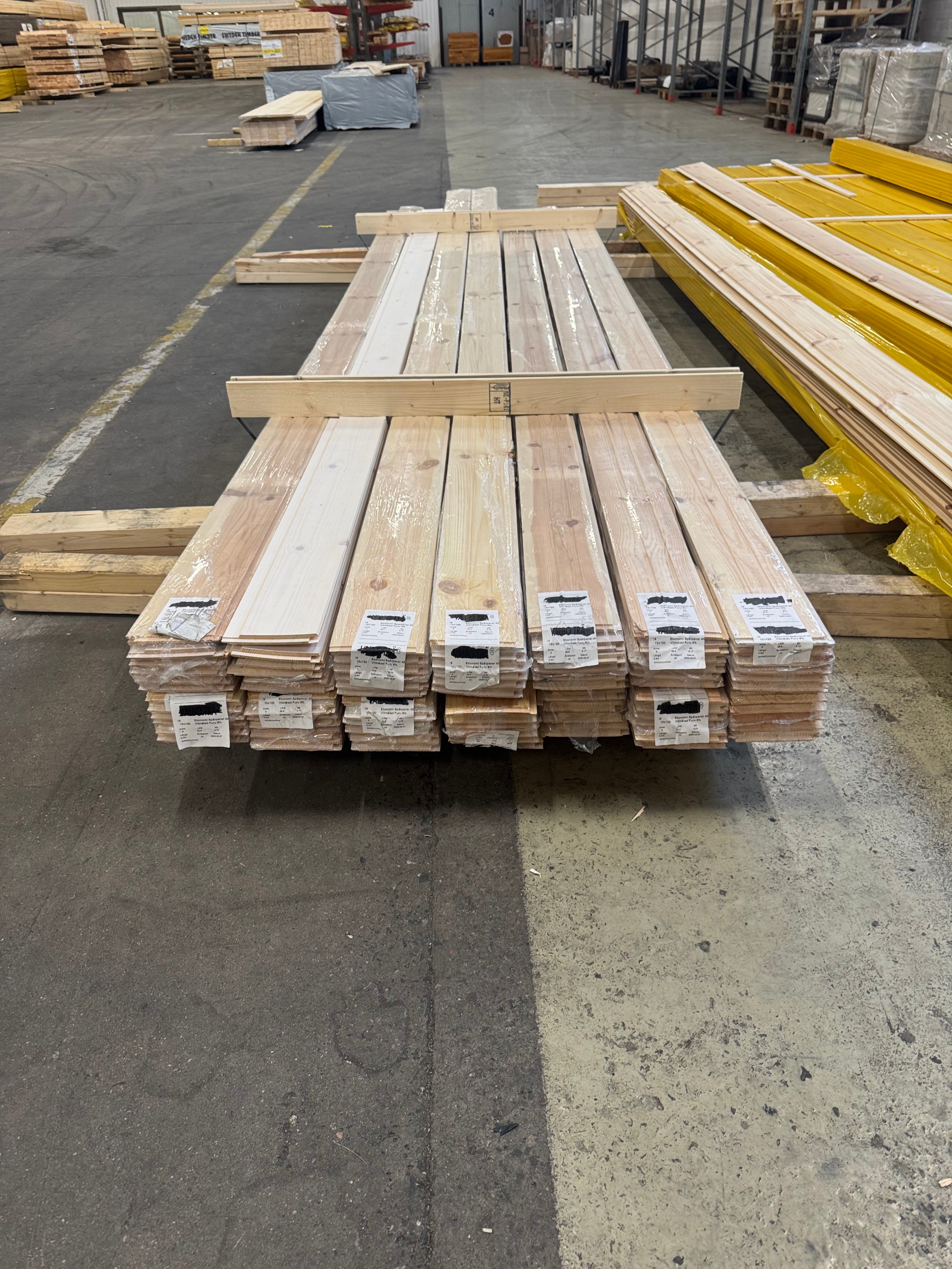Paket Innerpanel Spårpanel 13x120mm – Skadat (Vitlaserad Ekonomi)