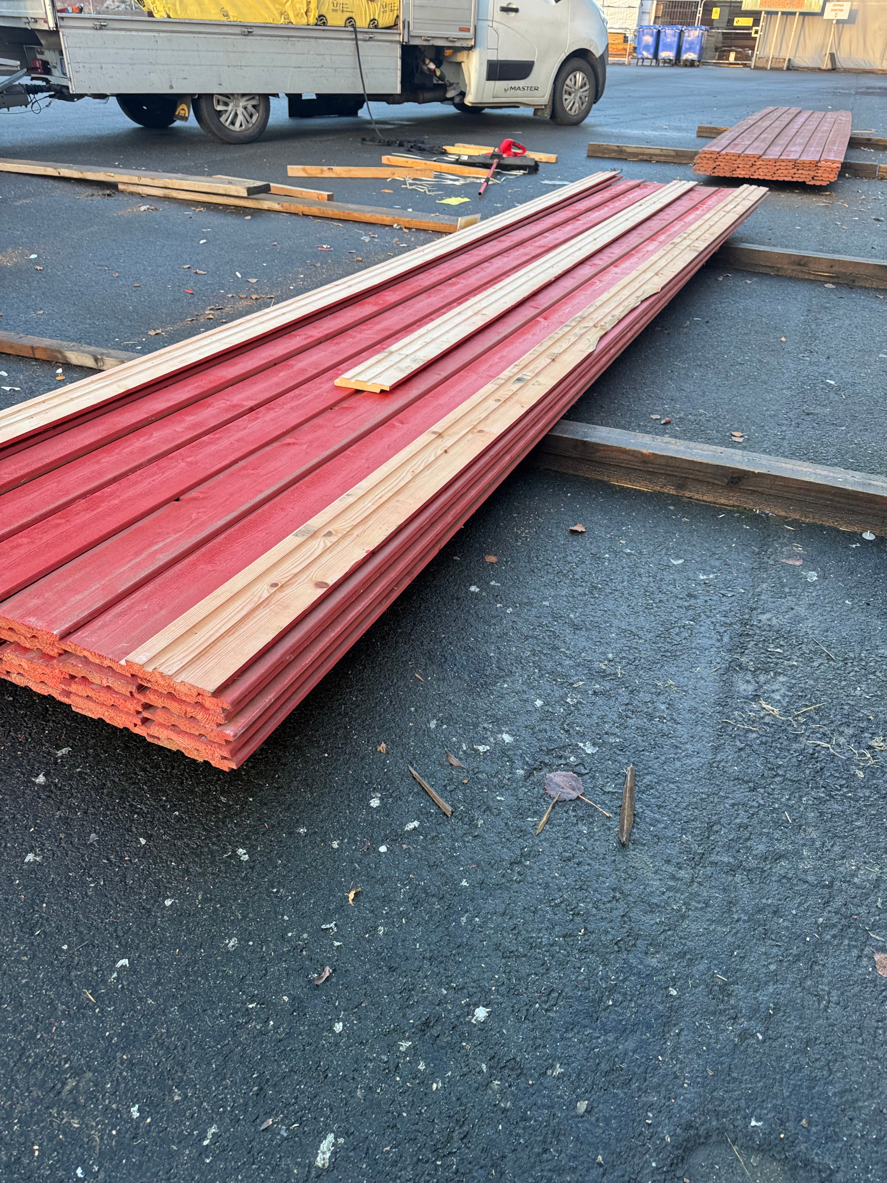 Paket Ytterpanel Falsad Enkelfas 21x147 mm – 38 st Röd